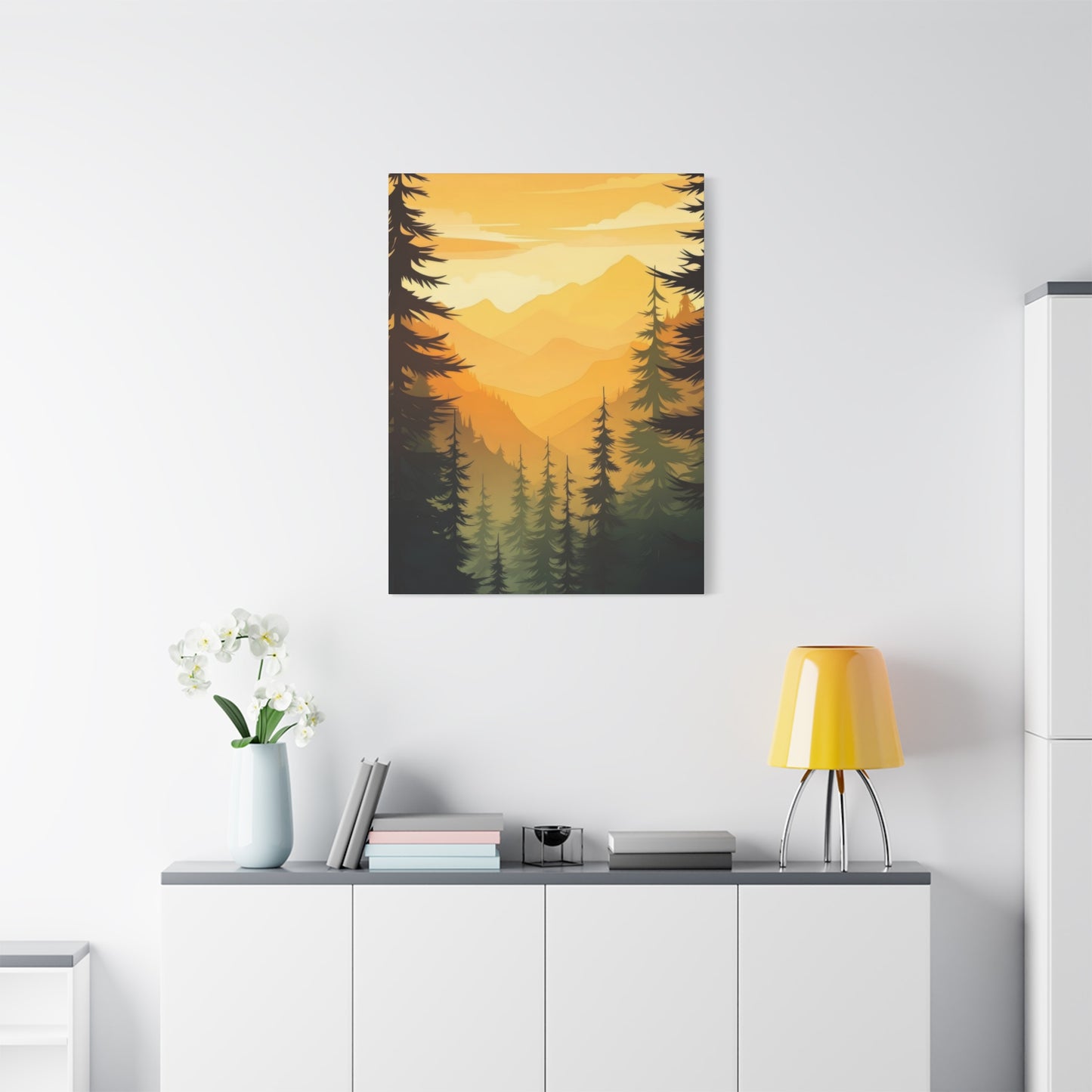 Sunset In Forest Wall Art & Canvas Prints