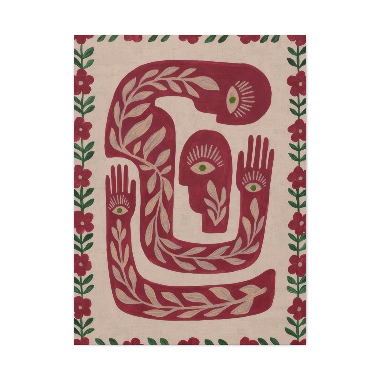 Simple Hands Eyes Flower Deco Wall Art & Canvas Prints