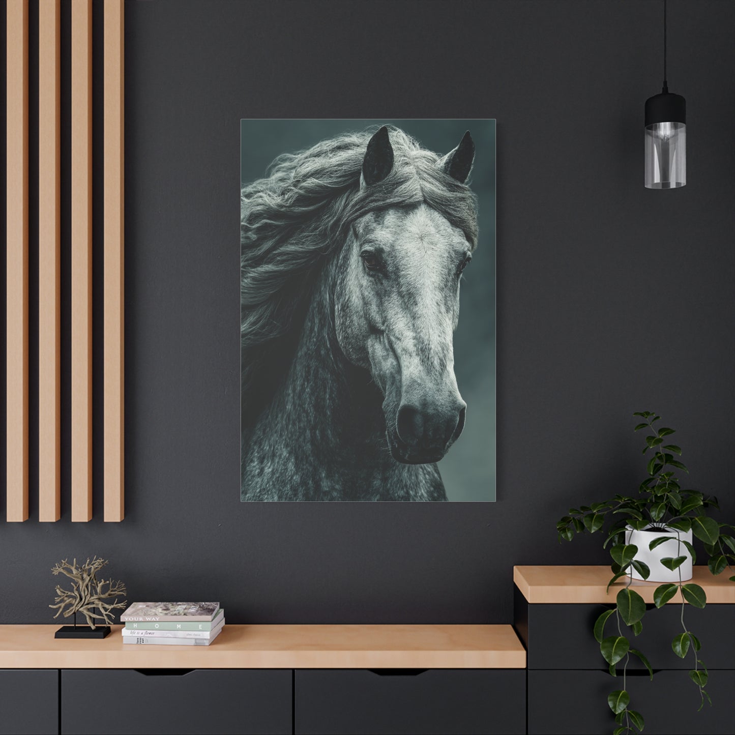 Silver Horse Portrait Wall Art & Canvas Print