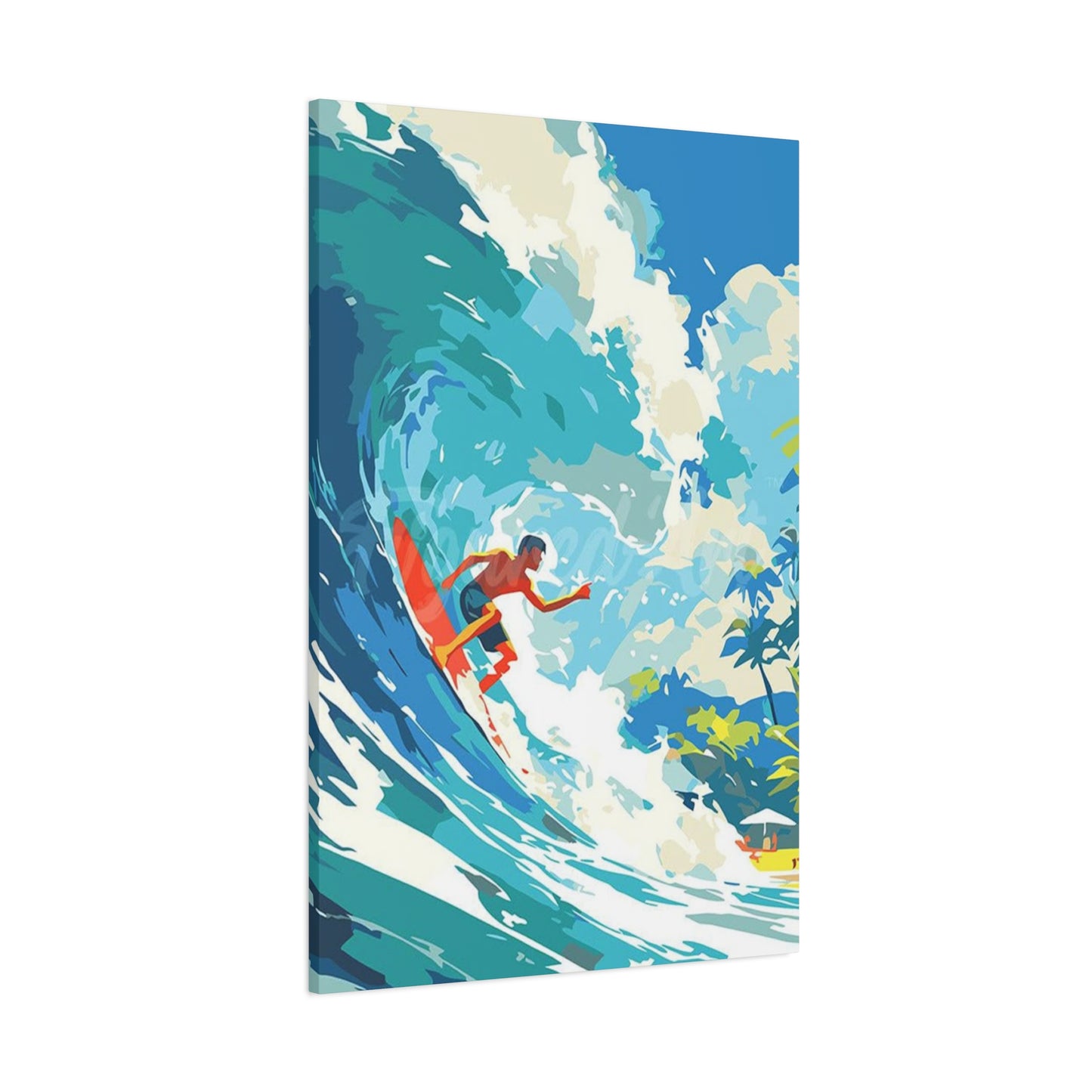 Wave Surfing Abstract Poster Wall Art & Canvas Prints