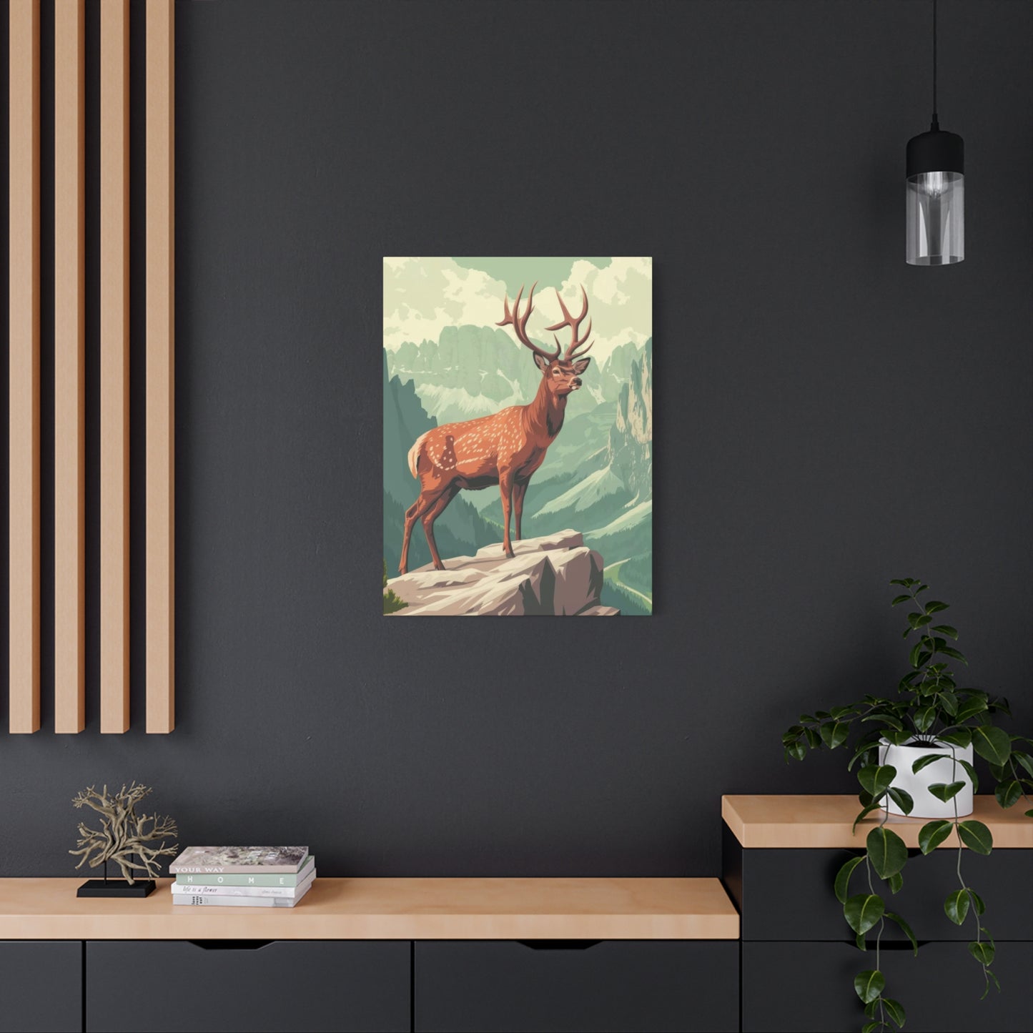 Deer Standing On A Cliff Wall Art & Canvas Prints