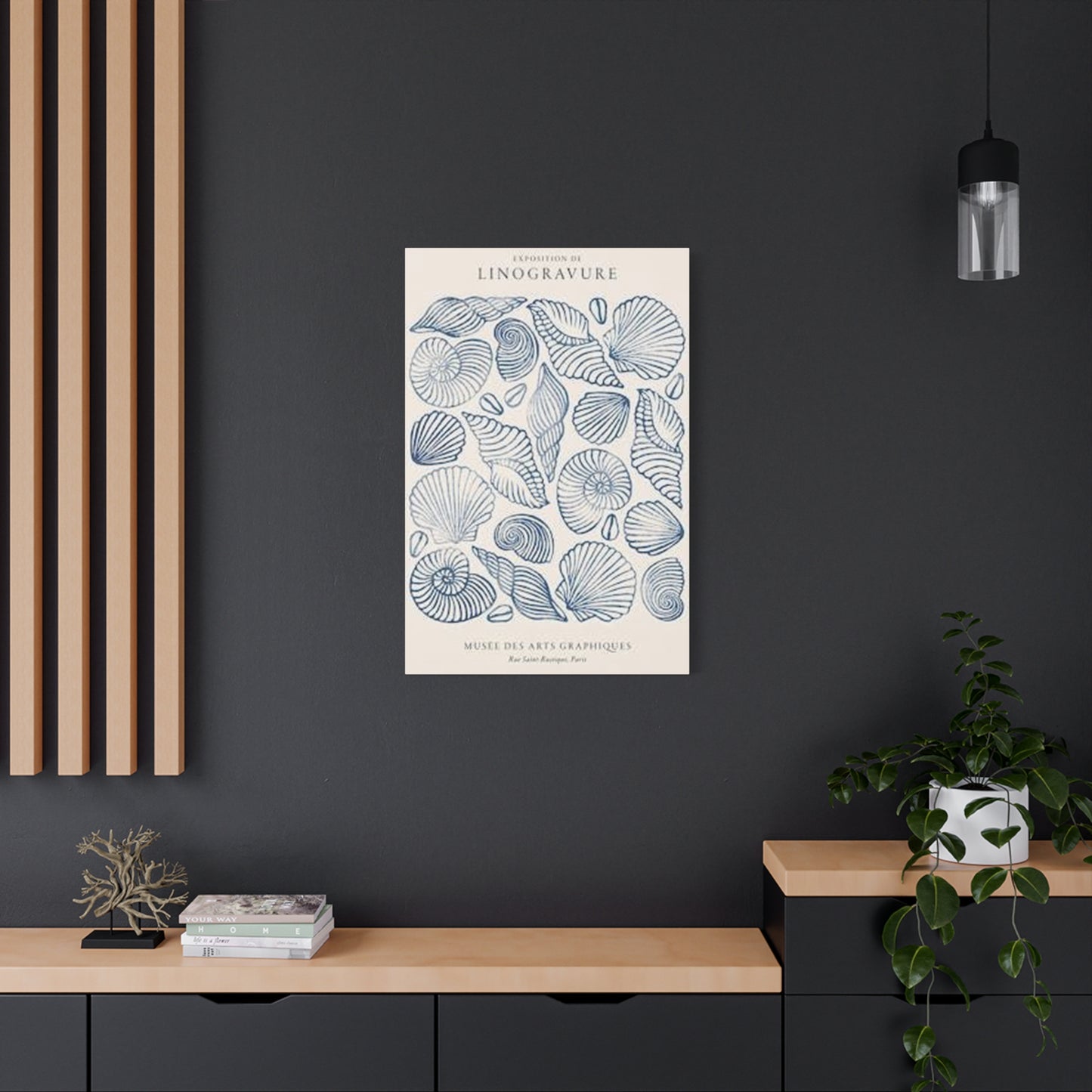Purple Sea Shell Shape Poster Wall Art & Canvas Prints