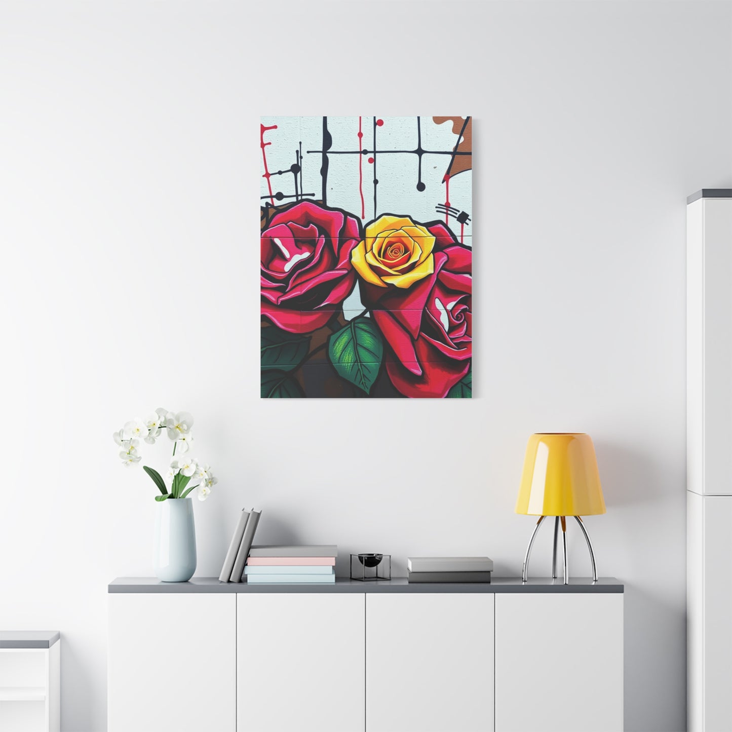 Graffiti Rose Splendor Wall Art & Canvas Print