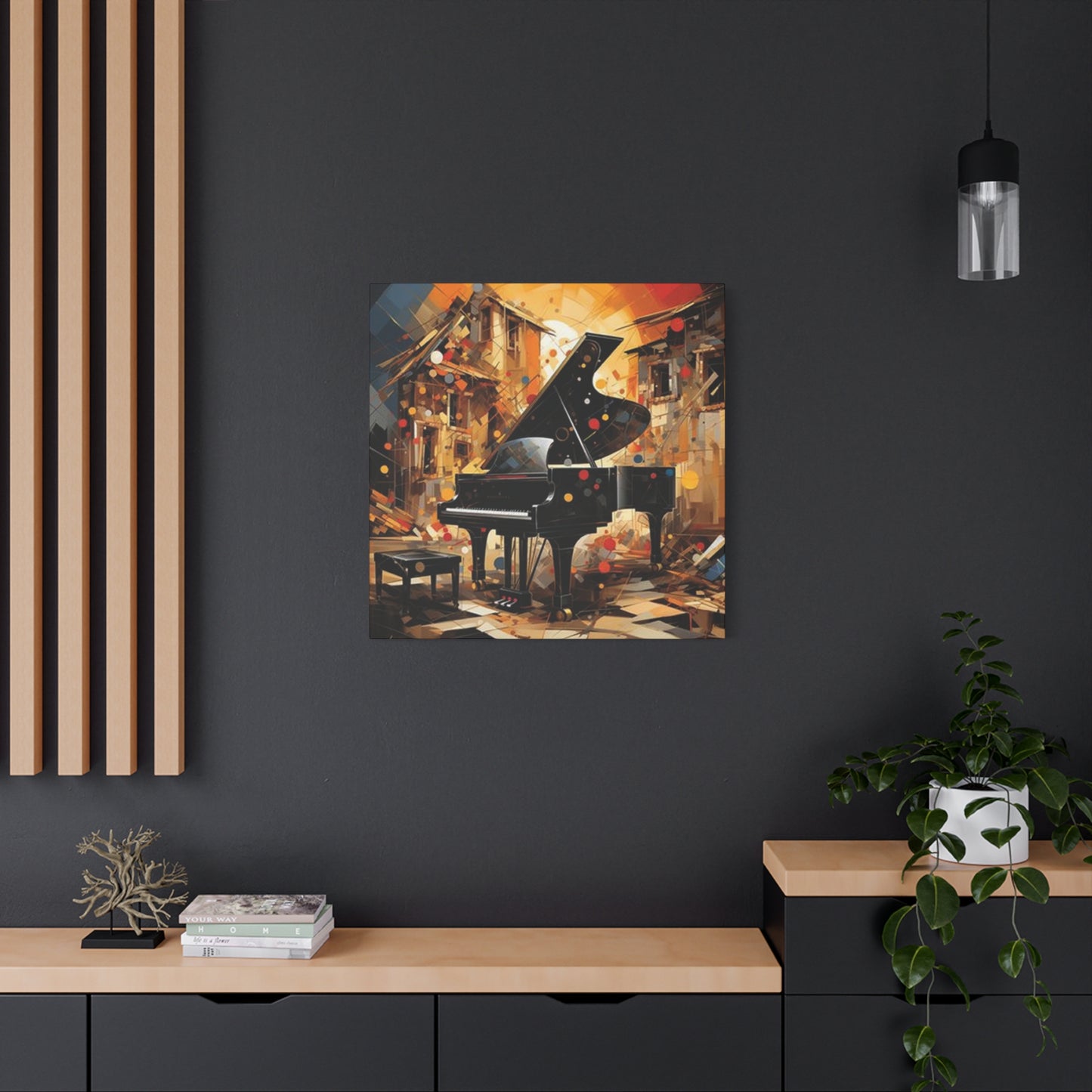 Black Piano Painting Wall Art & Canvas Prints