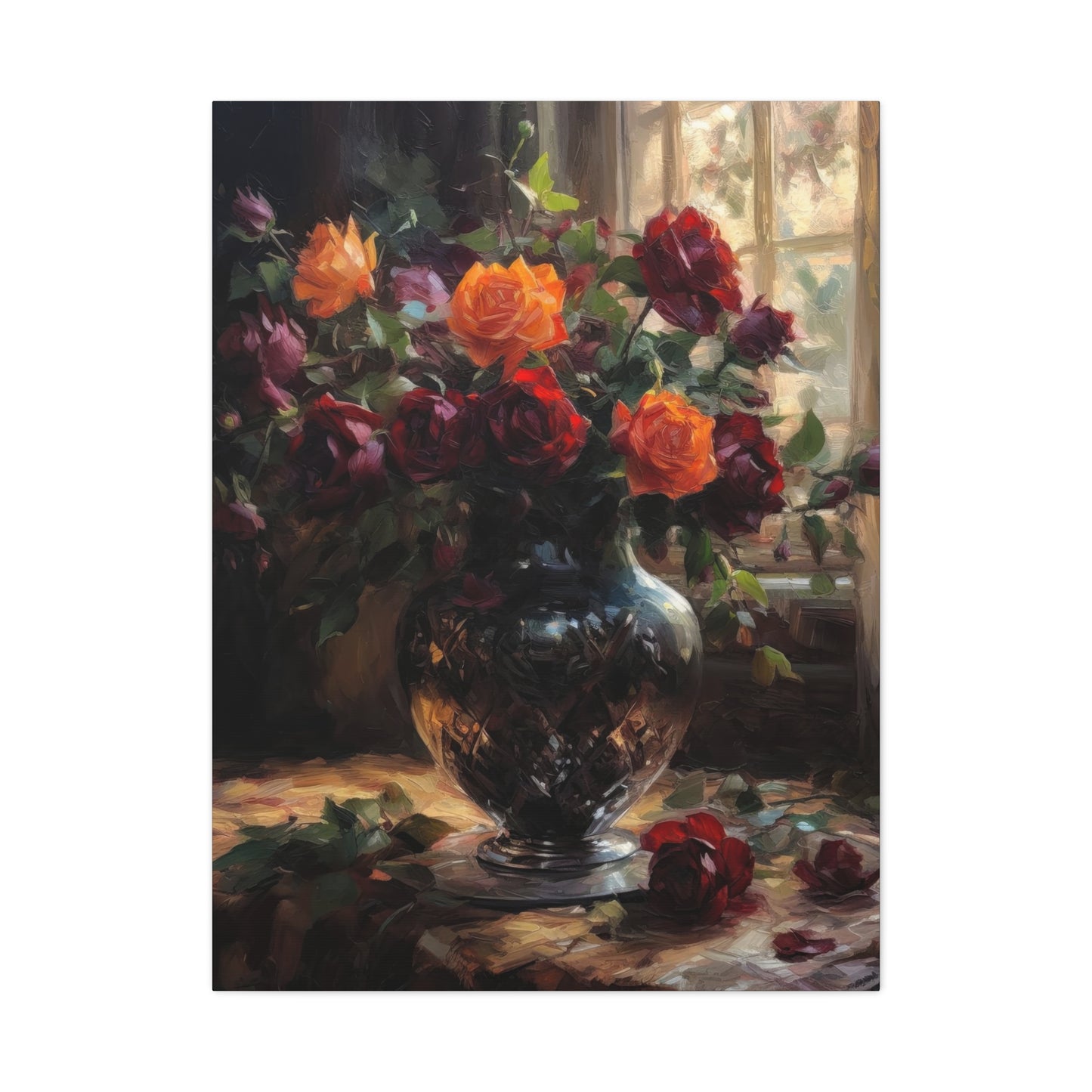 Vase Light Through Window Dark Academia Wall Art & Canvas Prints