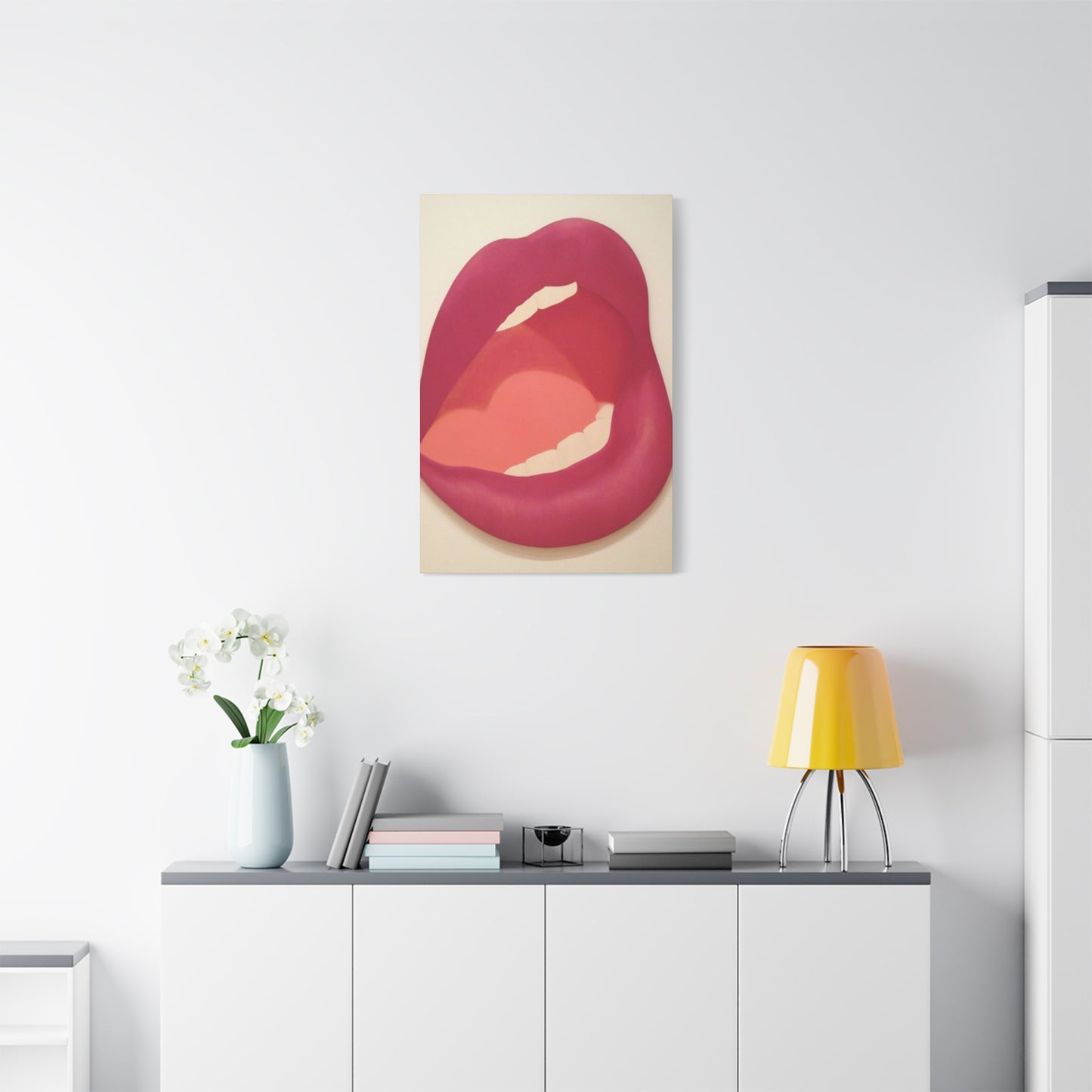 Red Lips Painting Wall Art & Canvas Prints