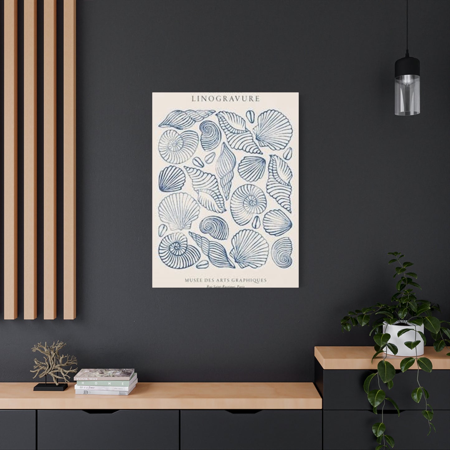 Purple Sea Shell Shape Poster Wall Art & Canvas Prints