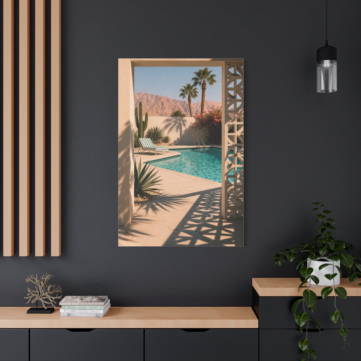 Desert Poolside Modernist Framing Wall Art & Canvas Print