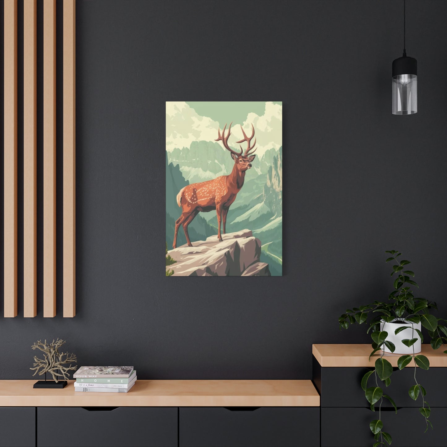Deer Standing On A Cliff Wall Art & Canvas Prints
