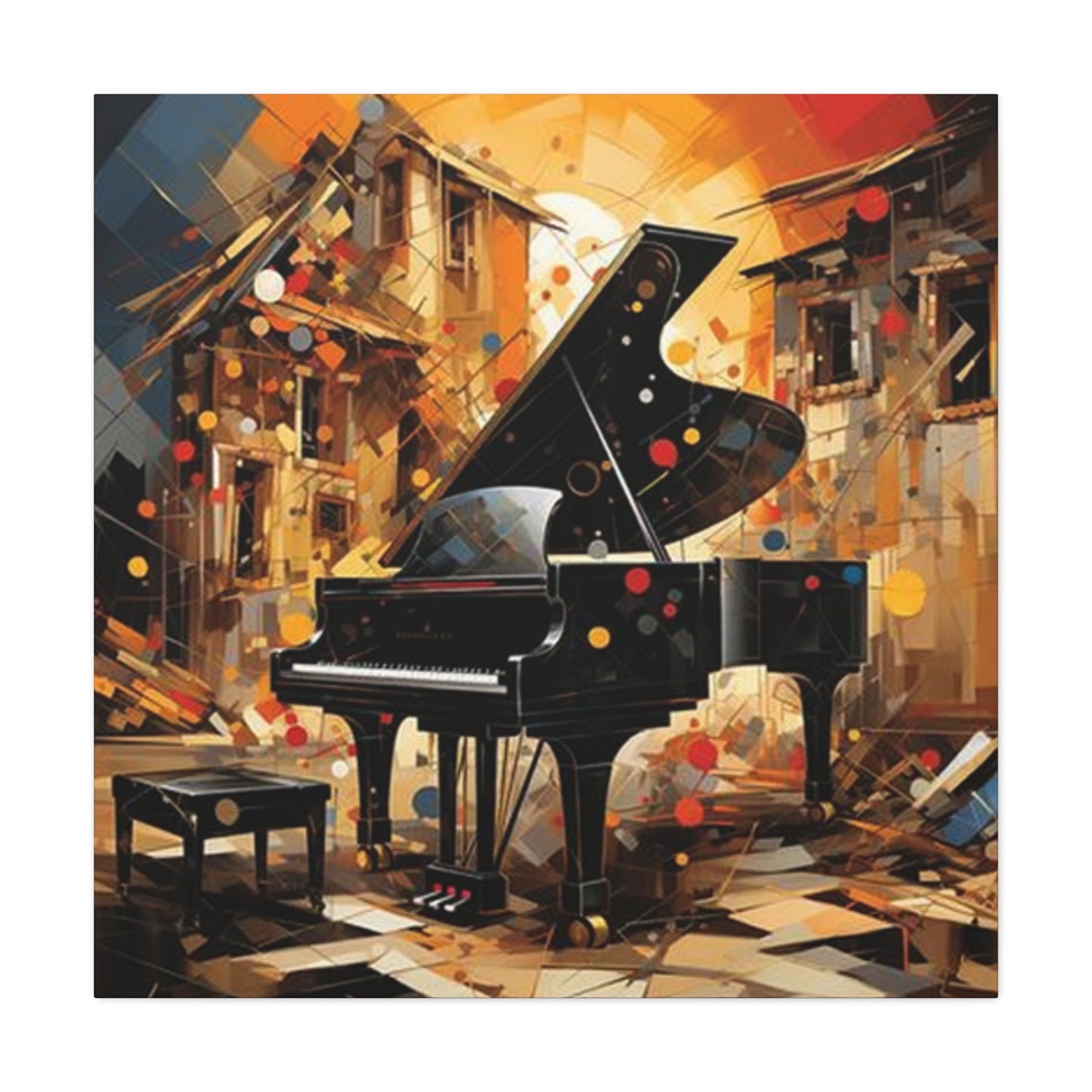 Black Piano Painting Wall Art & Canvas Prints