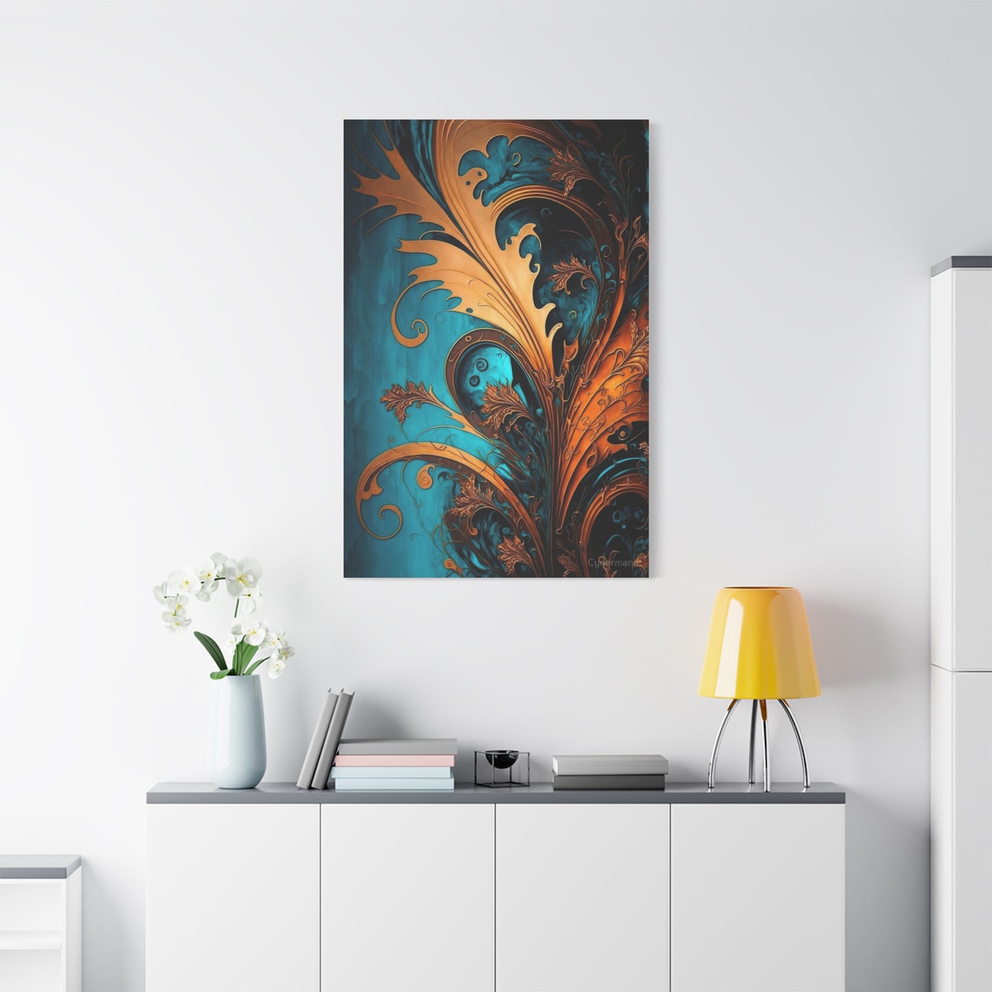 Teal and Gold Harmony Wall Art & Canvas Prints