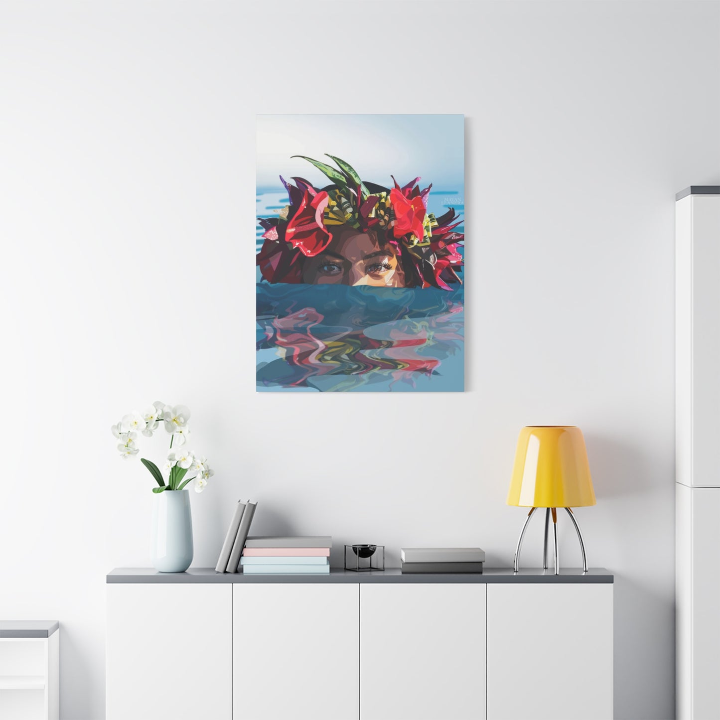 Hawaiian Girl Half Face Wall Art & Canvas Prints