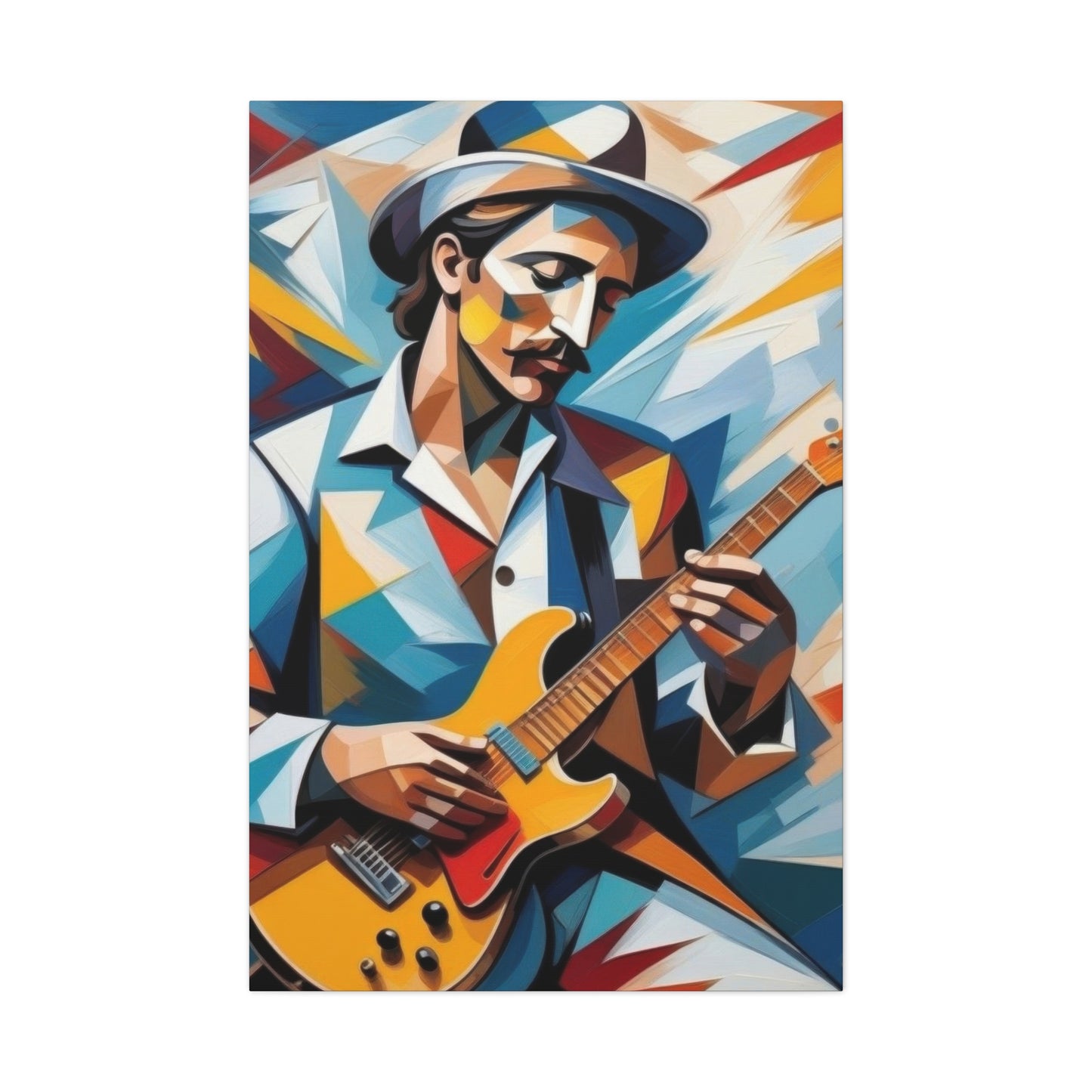Man Playing Guitar Cubism Wall Art & Canvas Prints