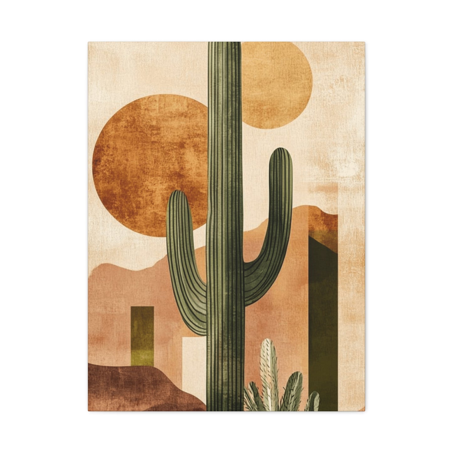Brown Cactus Painting Wall Art & Canvas Prints