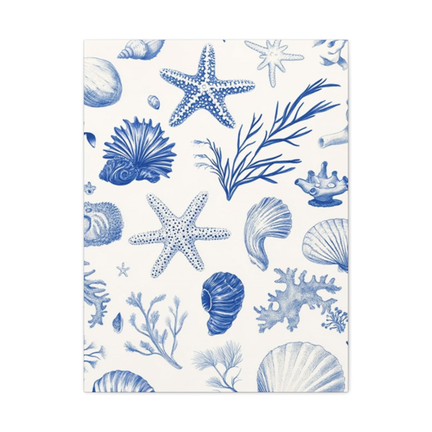 Beautiful Blue Shell Shapes Wall Art & Canvas Prints