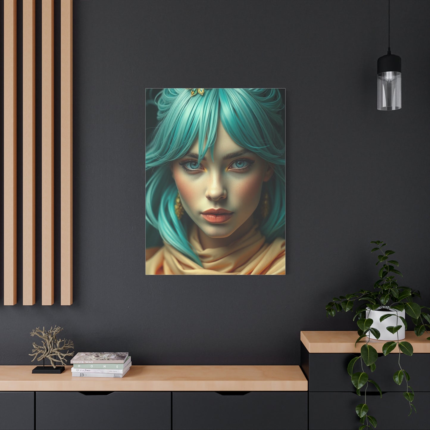 Opulent Teal Tableau wall art & canvas print