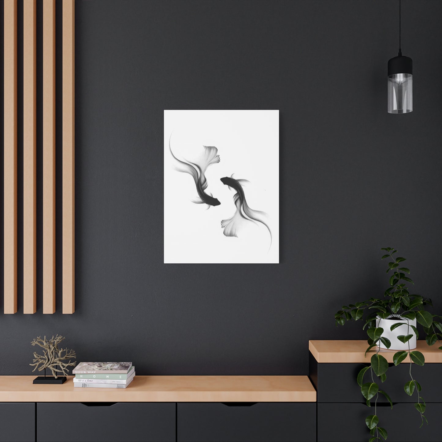 Fishes Grey Wall Art & Canvas Prints