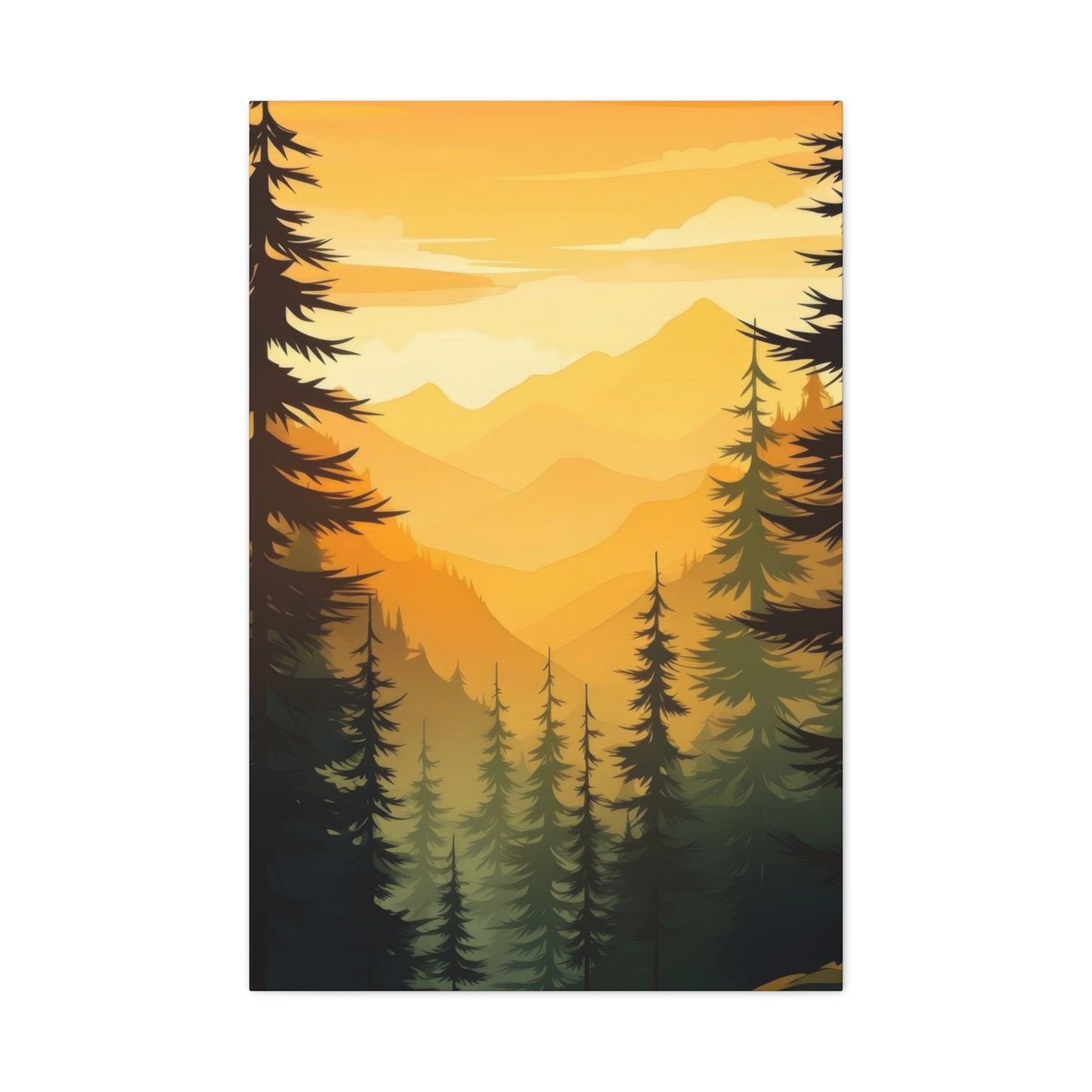 Sunset In Forest Wall Art & Canvas Prints