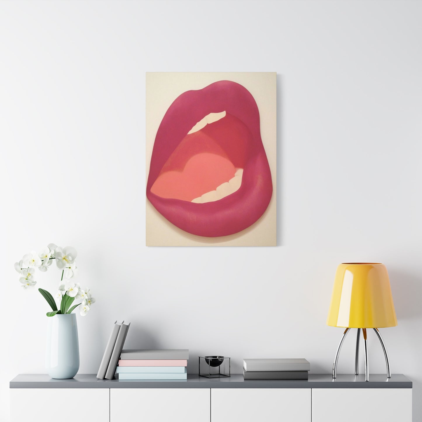 Red Lips Painting Wall Art & Canvas Prints