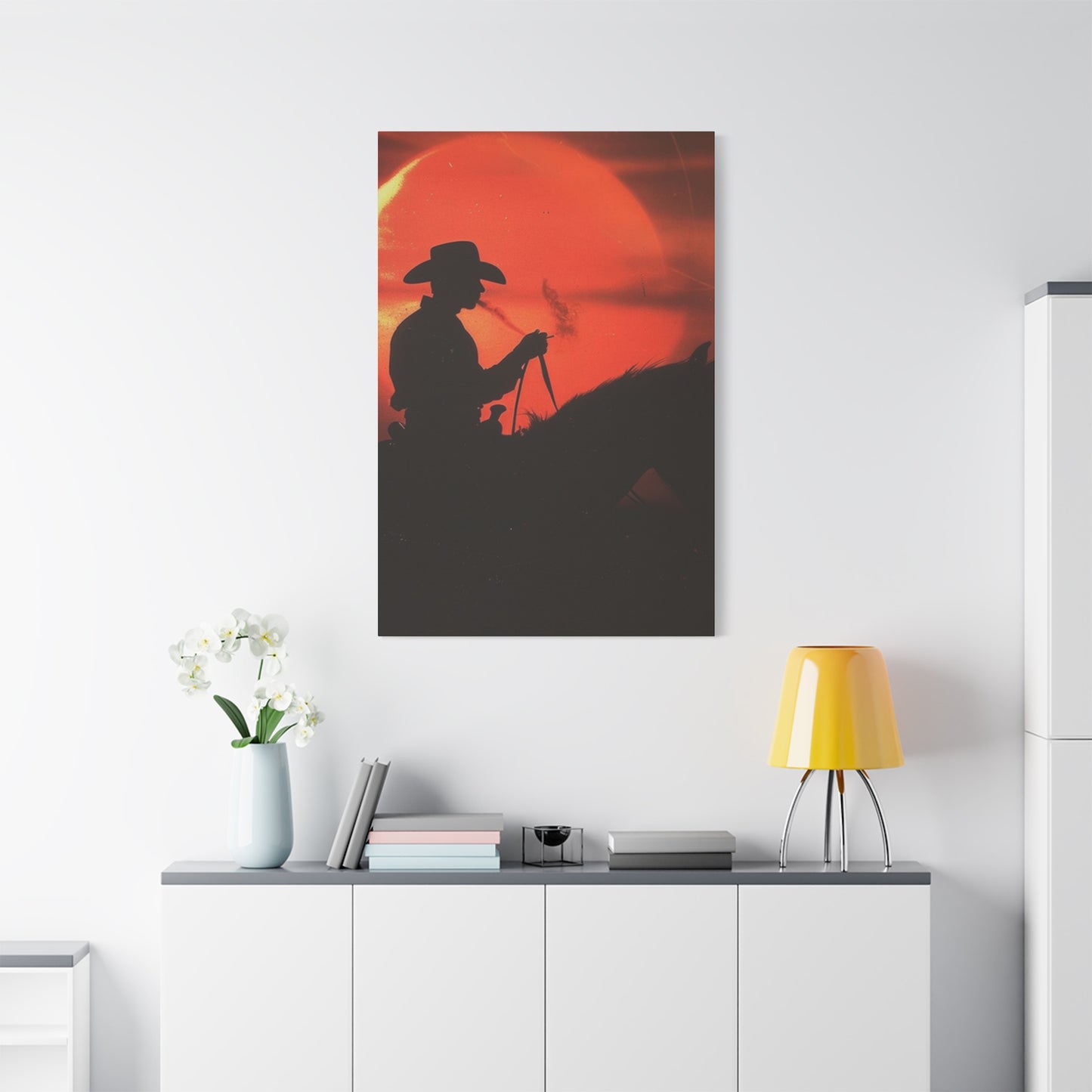 Cowboy In Dawn Wall Art & Canvas Prints