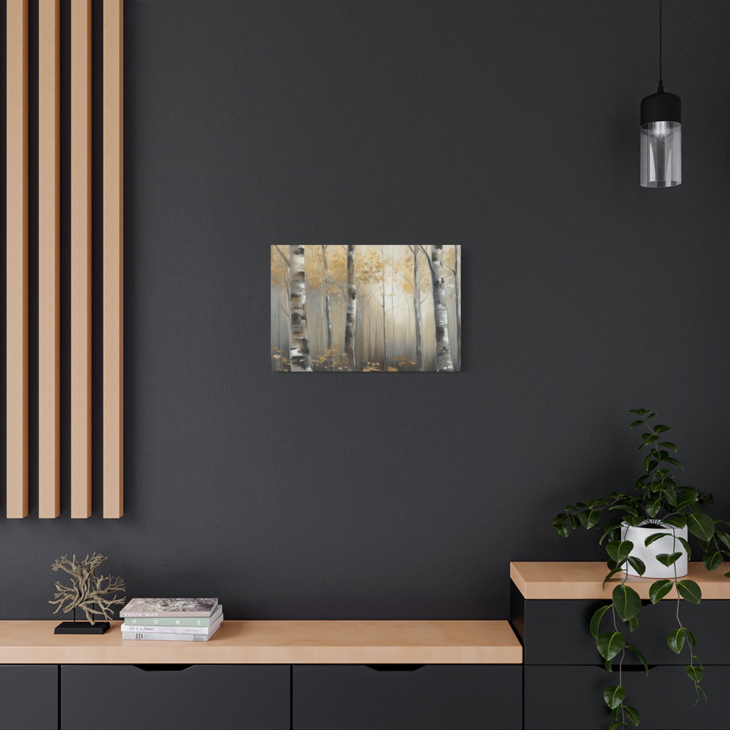 Dusky Birch Trees Painting Wall Art & Canvas Prints