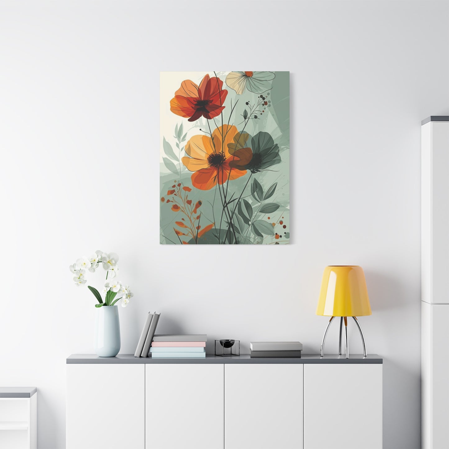 Green Floral Painting Wall Art & Canvas Prints
