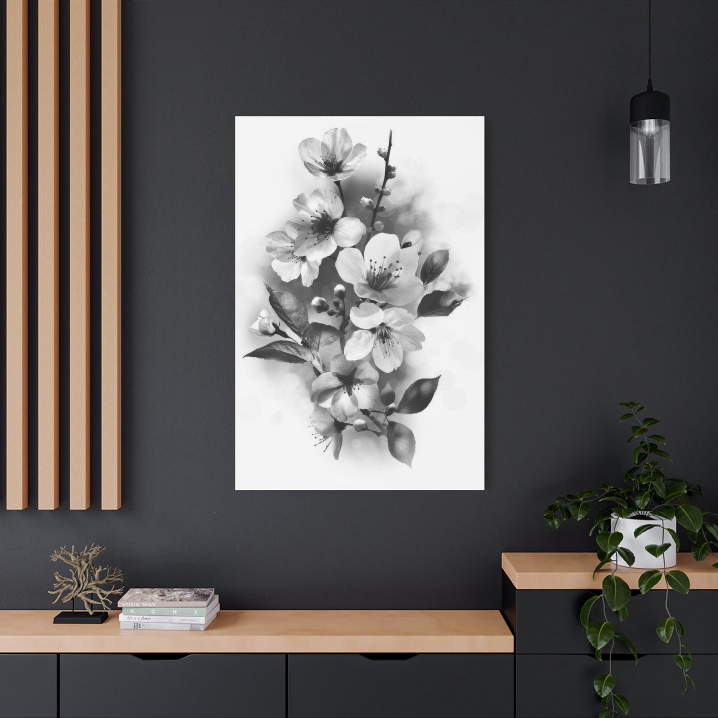 Flowers Grey Wall Art & Canvas Prints