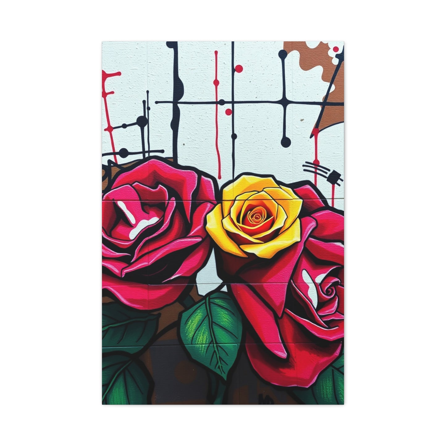 Graffiti Rose Splendor Wall Art & Canvas Print
