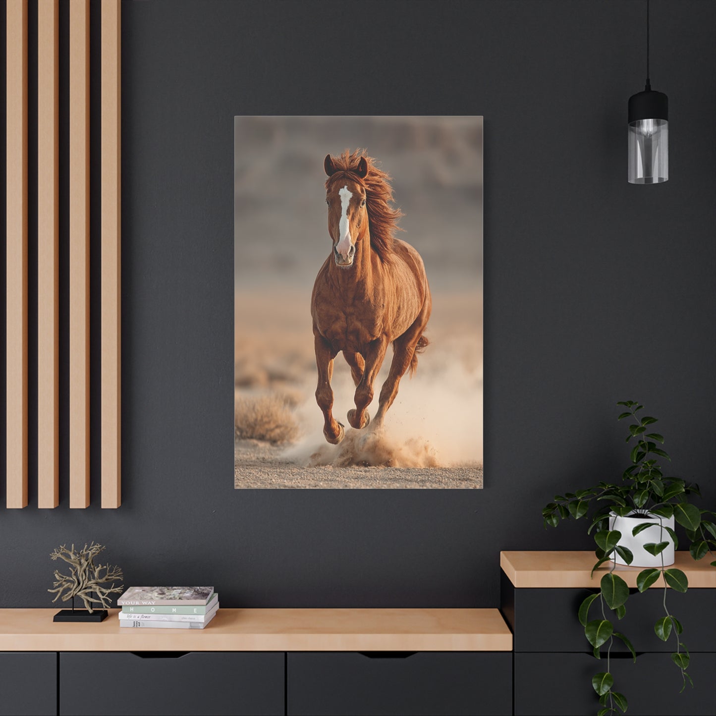 Running Chestnut Stallion Power Wall Art & Canvas Print