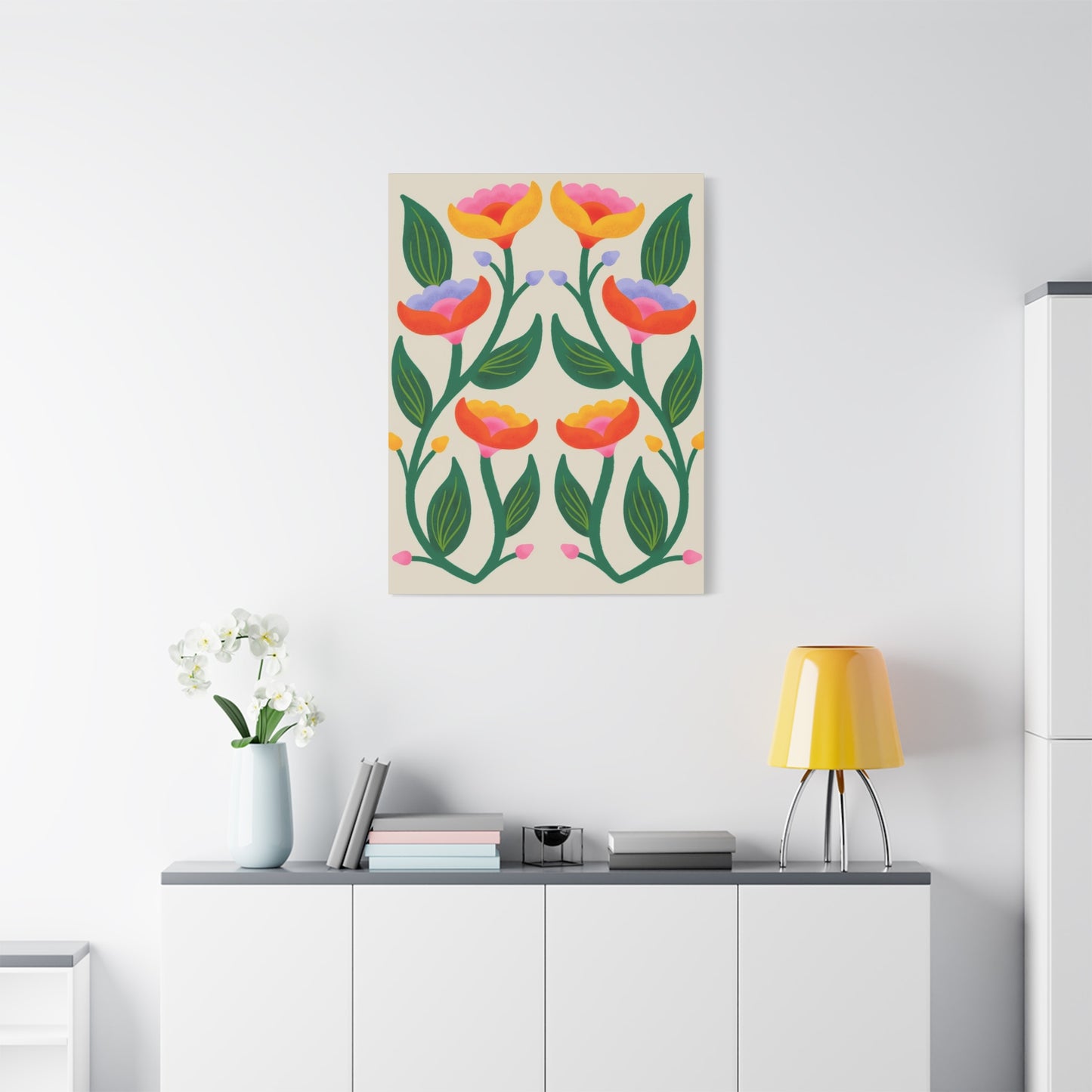 Symmetric Colorful Flowers Wall Art & Canvas Prints