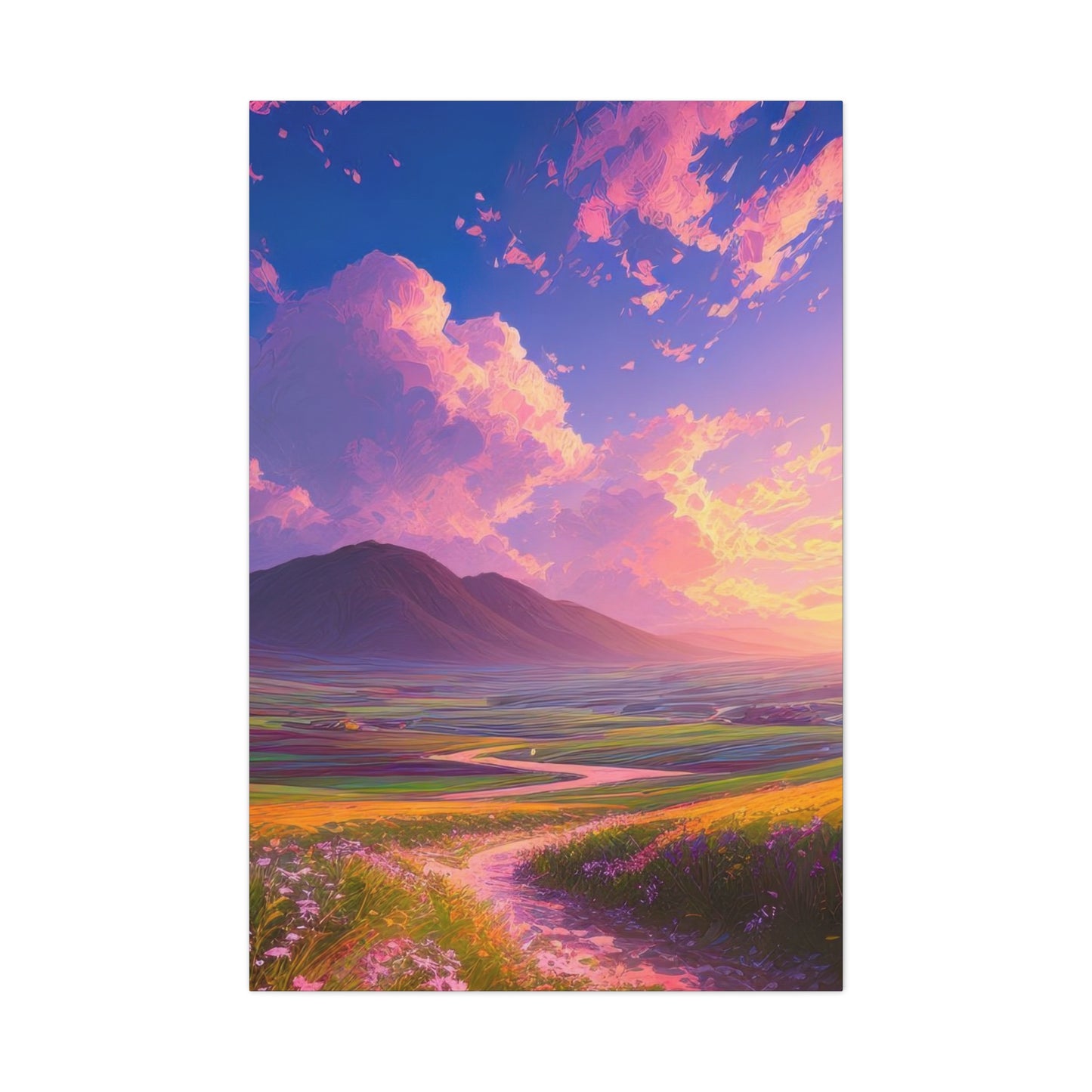 Blue Violet Sky Meadow Vibrant Wall Art & Canvas Prints