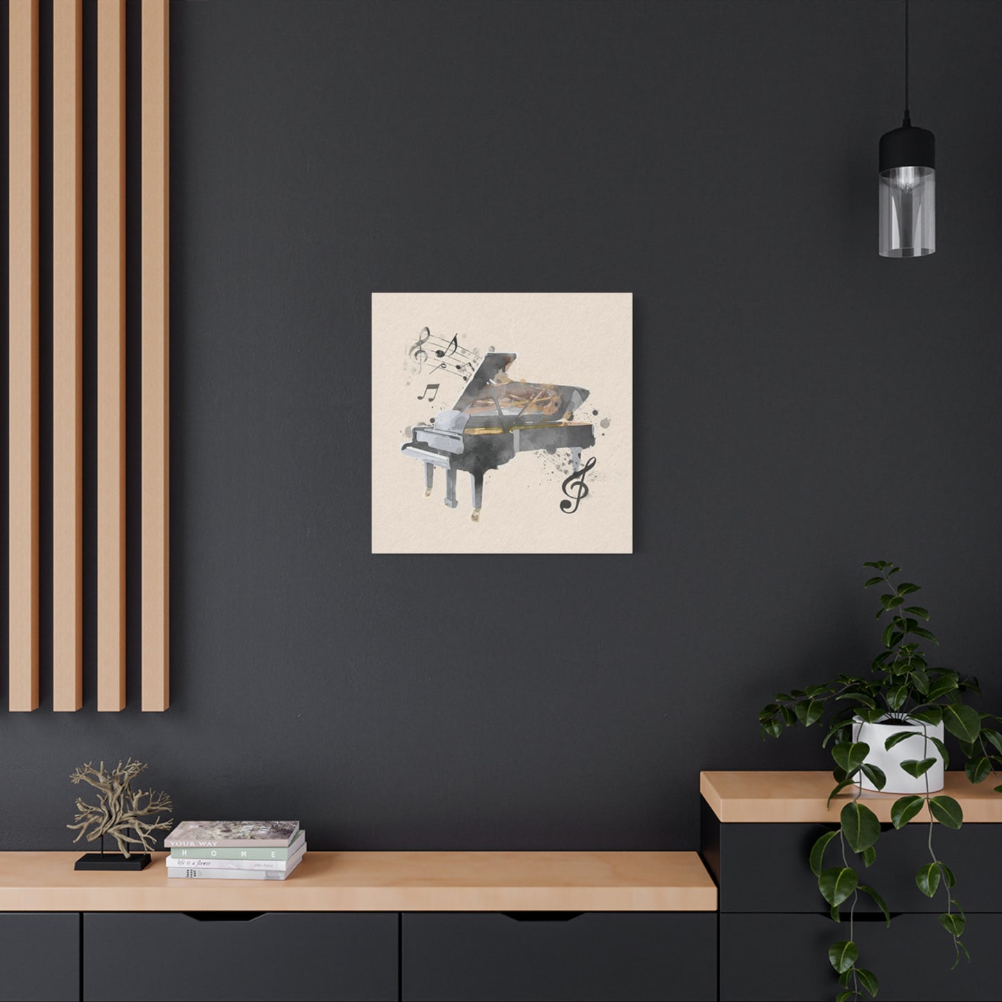 Grey Piano Painting Wall Art & Canvas Prints