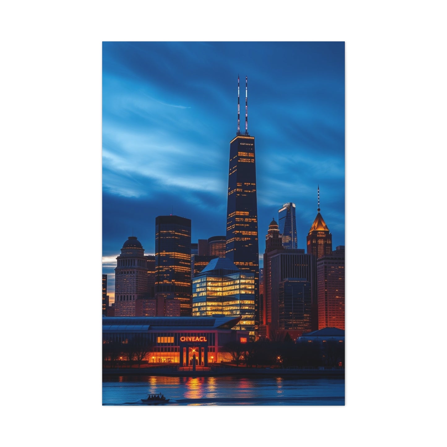 Chicago Skylines Art Canvas Art 4 Wall Art & Canvas Print