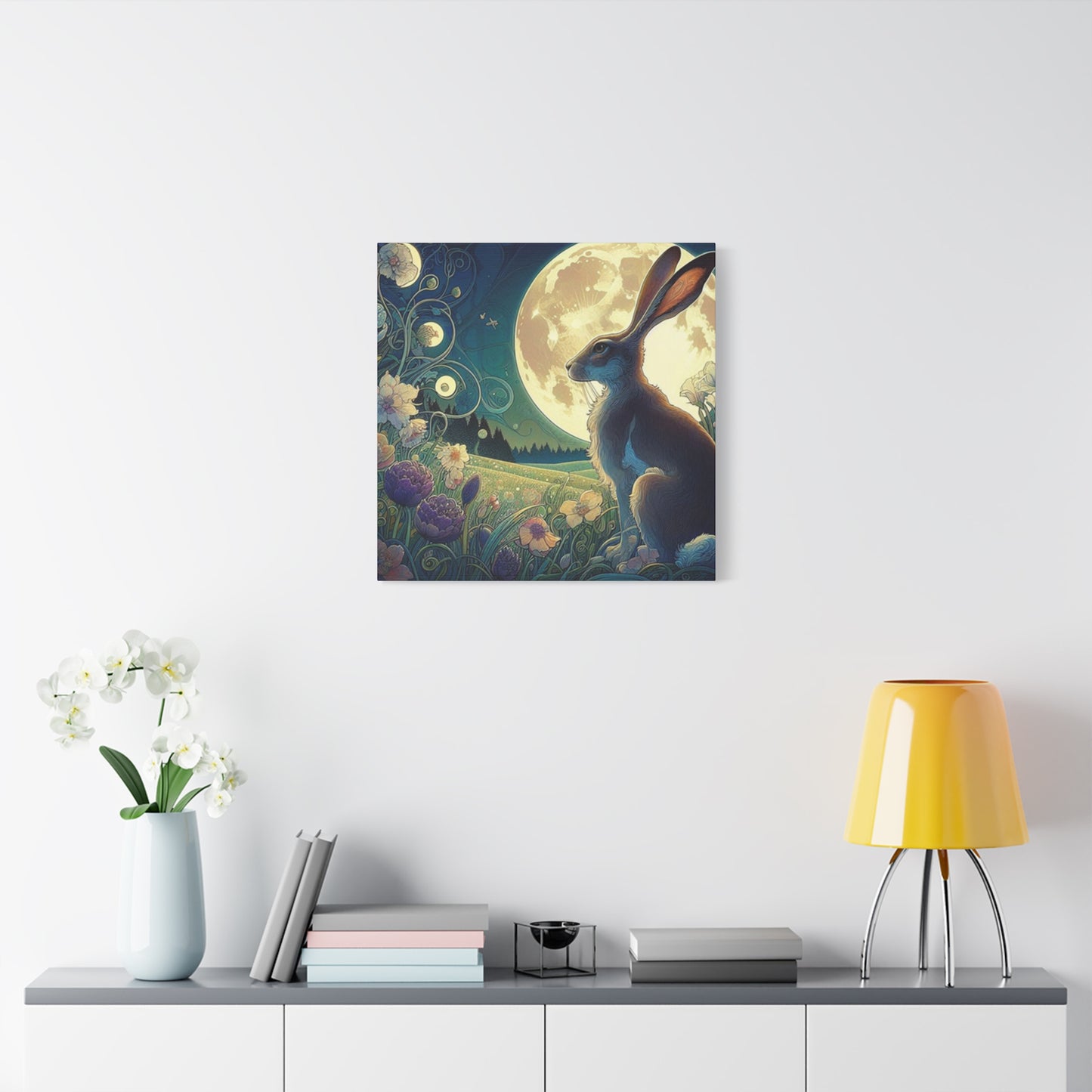 Full Moon And The Rabbit Wall Art & Canvas Prints
