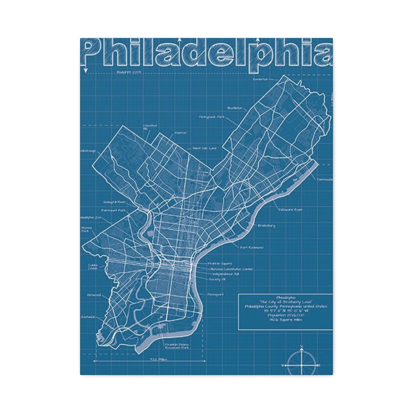 Map Of Philadelphia Poster Wall Art & Canvas Prints
