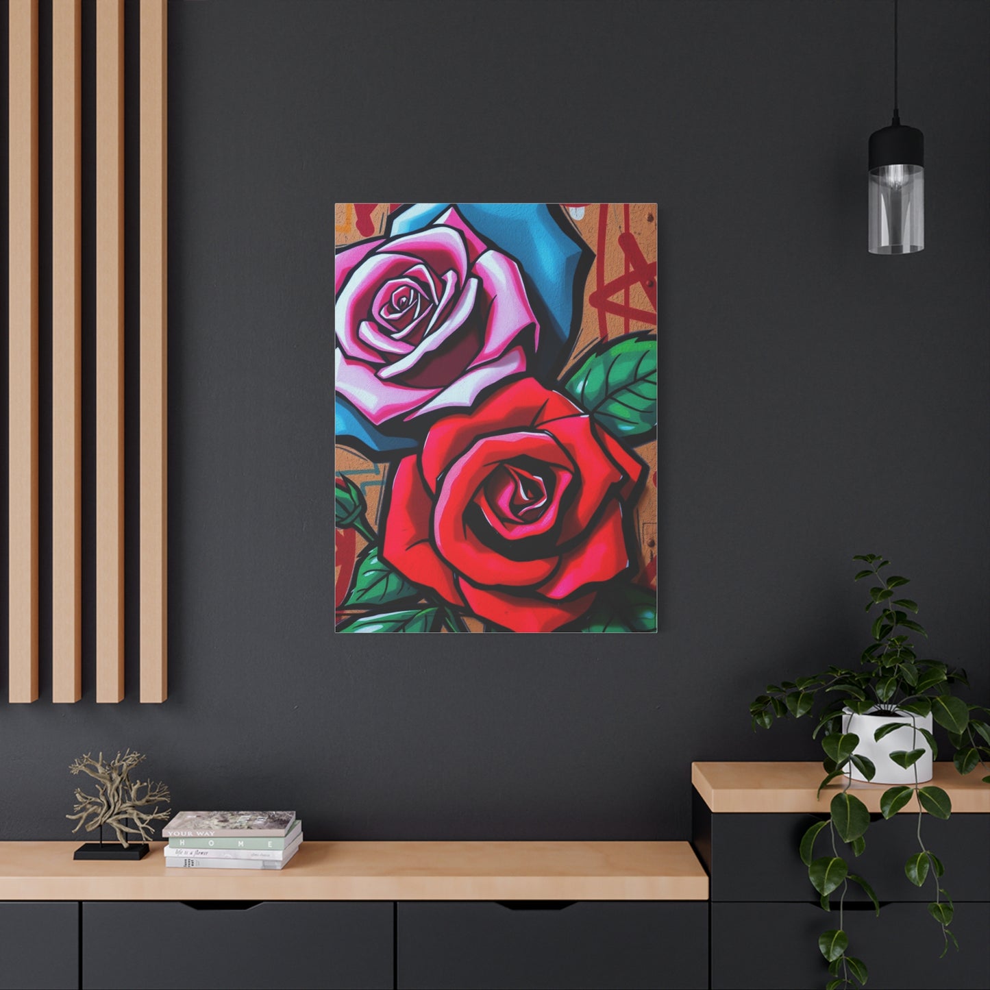 Graffiti Roses Art Premium Canvas 19 Wall Art & Canvas Print