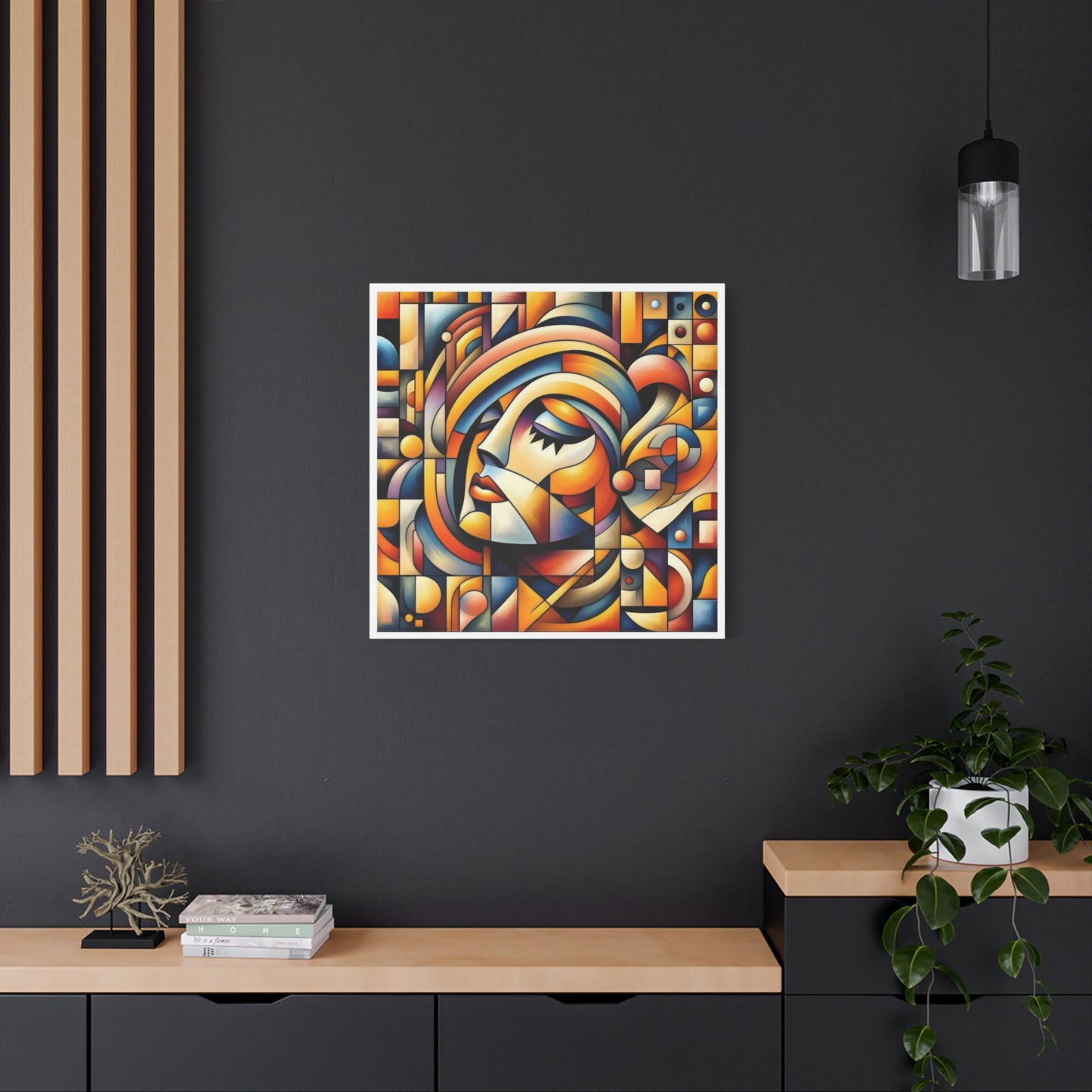 Lady Face Abstract Cubism Wall Art & Canvas Prints