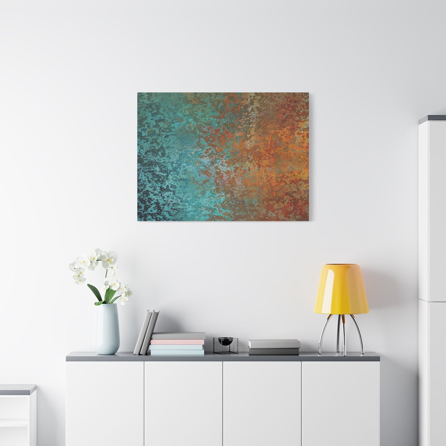 Teal Rust Abstract Wall Art & Canvas Prints