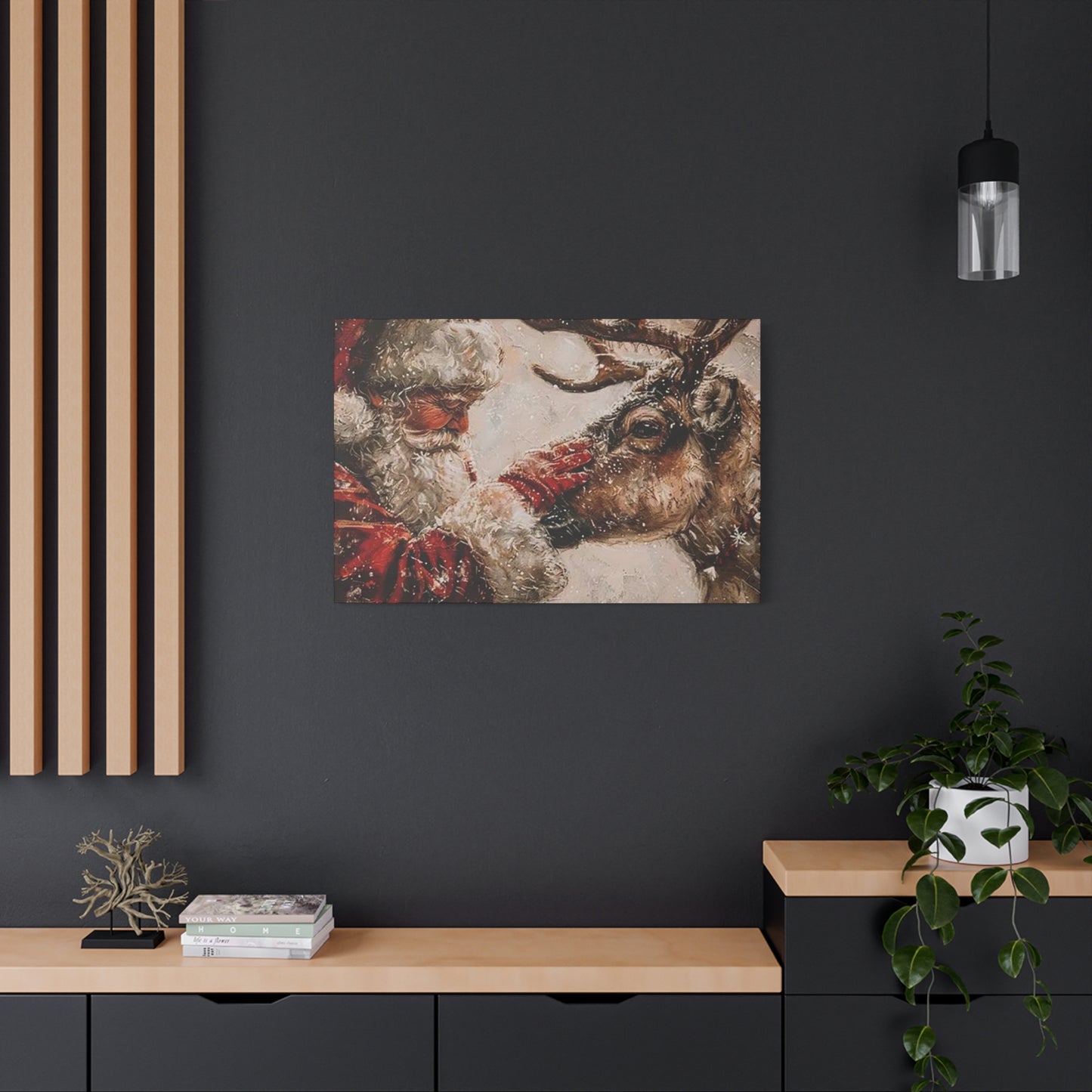 Santa Claus And Reindeer Wall Art & Canvas Prints