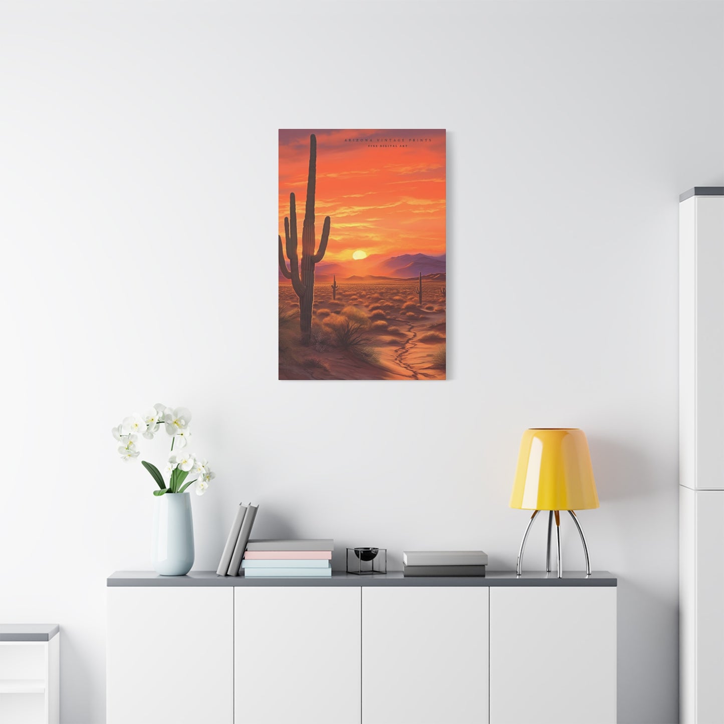 Abstract Arizona Cactus Sunset Wall Art & Canvas Prints