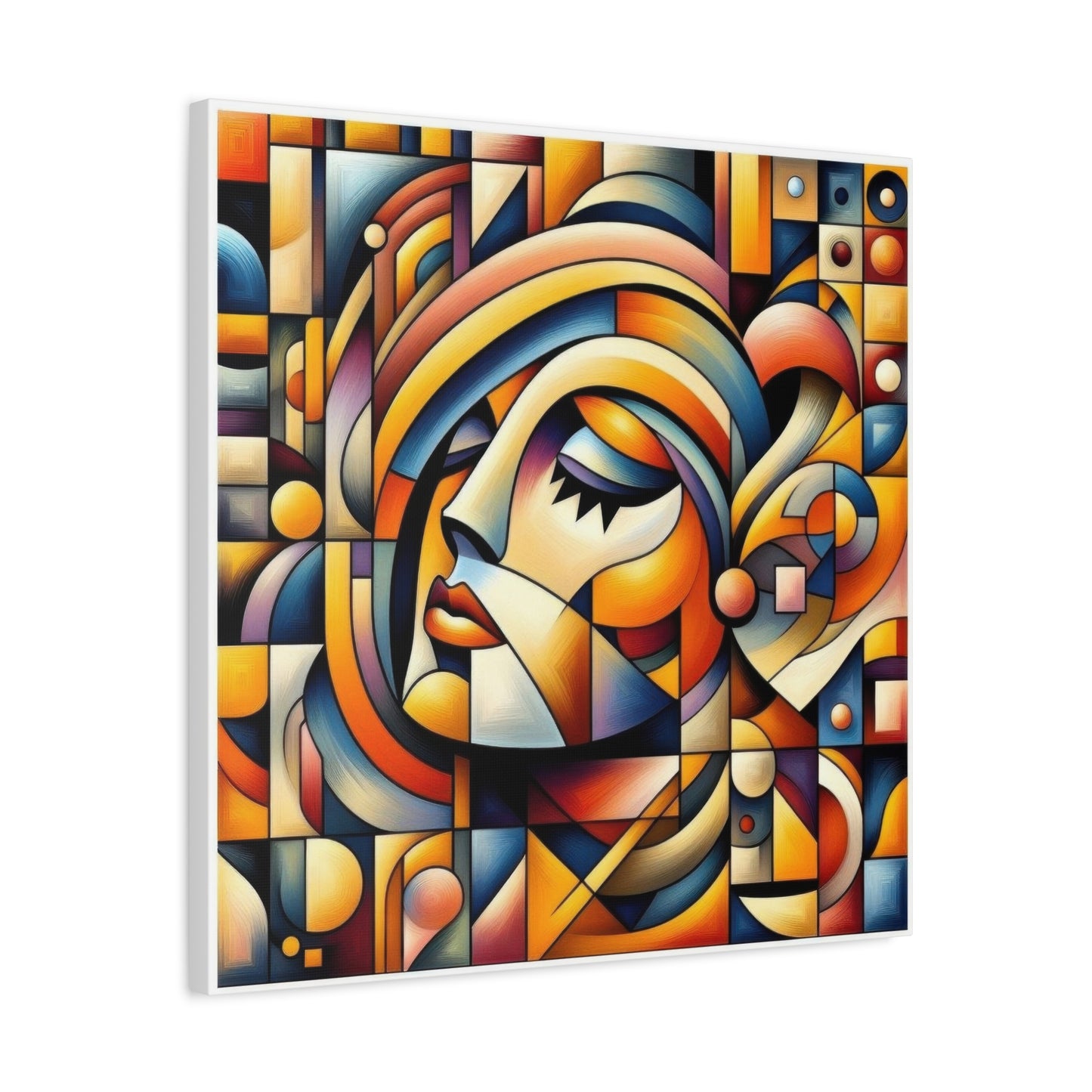 Lady Face Abstract Cubism Wall Art & Canvas Prints