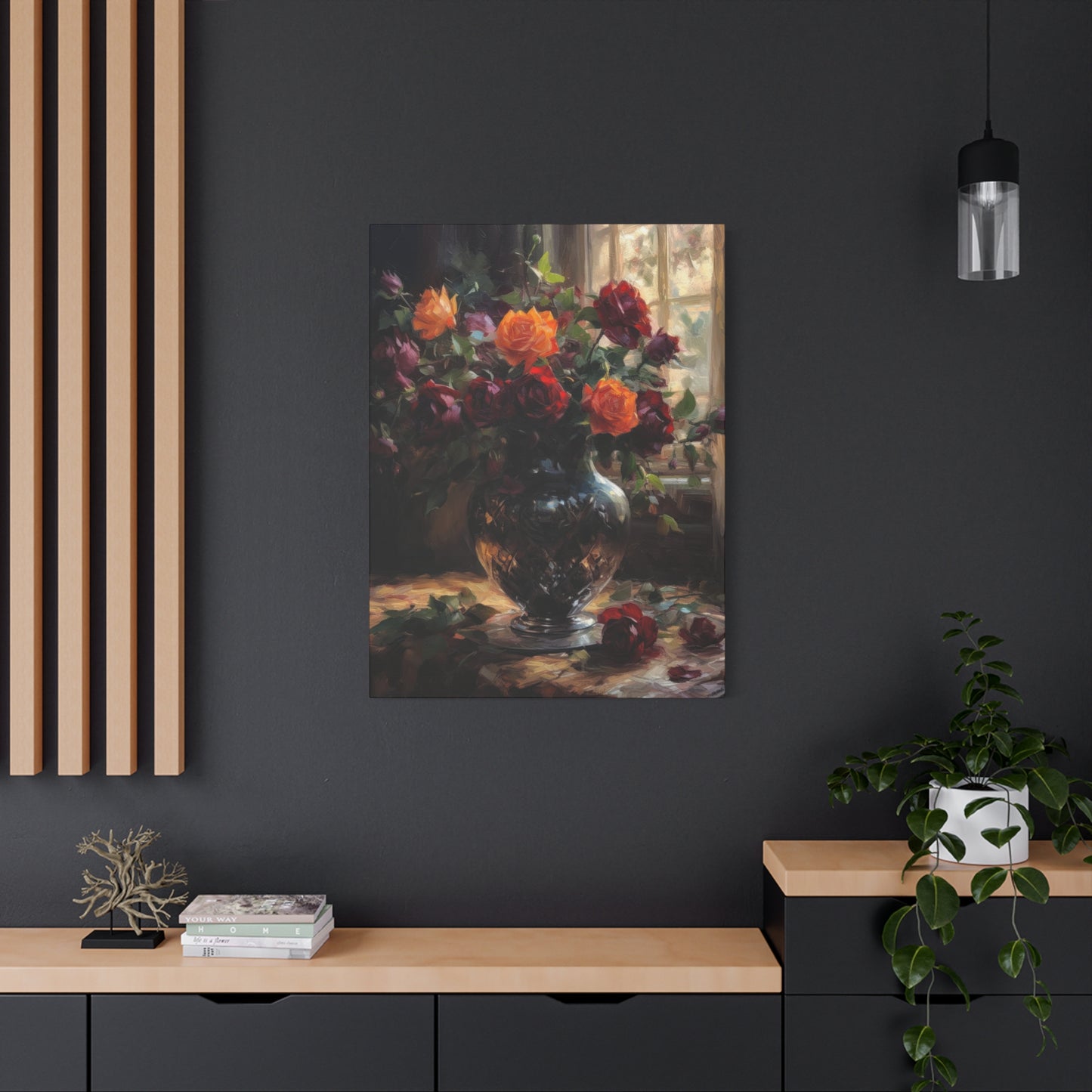 Vase Light Through Window Dark Academia Wall Art & Canvas Prints