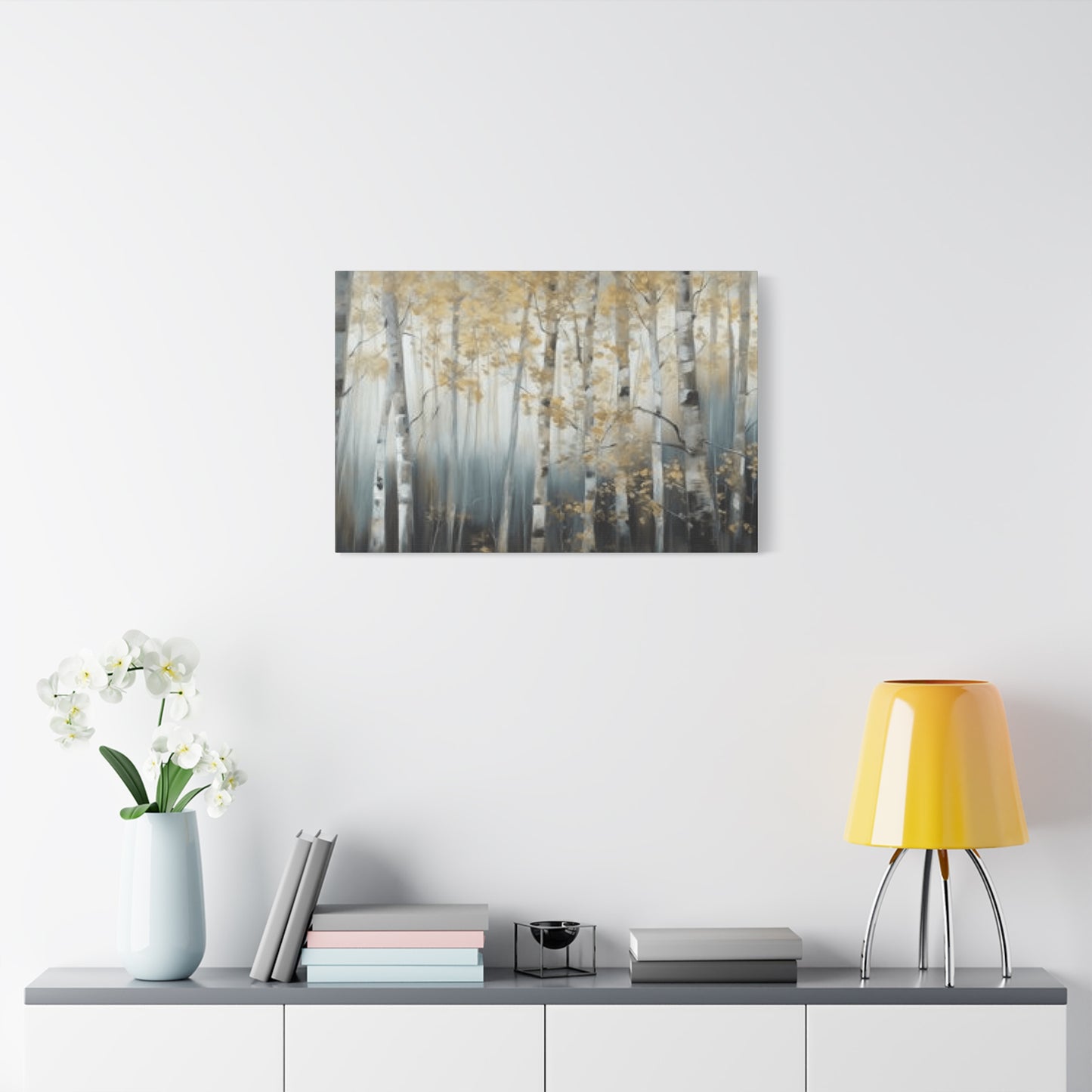 Close Birch Trees Painting Wall Art & Canvas Prints