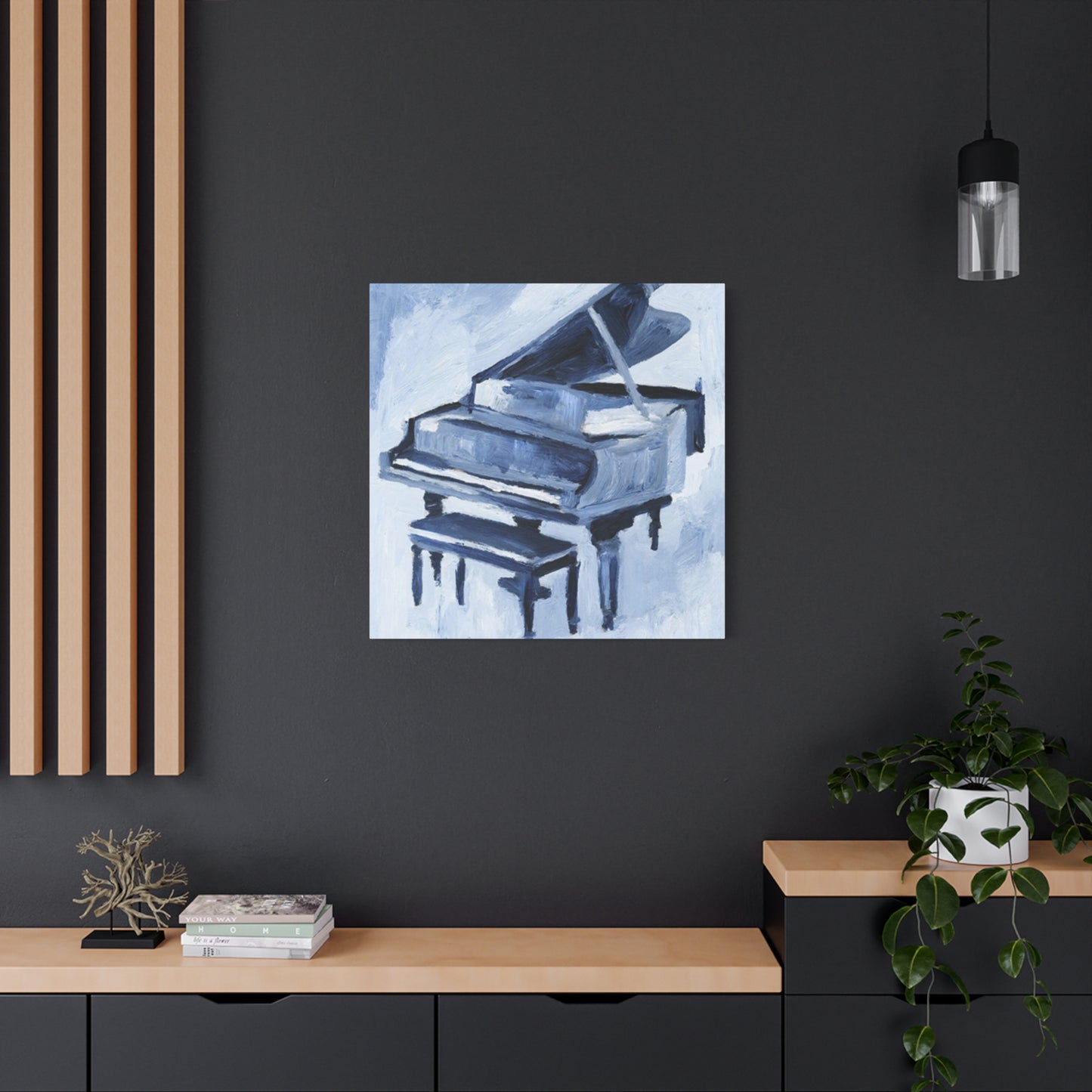 Black Piano Drawing Painting Wall Art & Canvas Prints