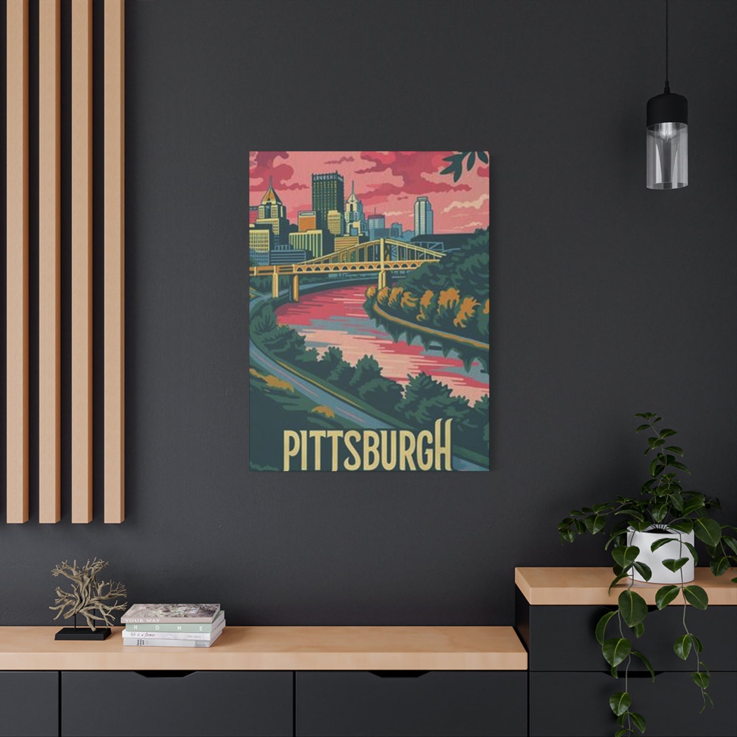 Pink Sky Pittsburgh Poster Wall Art & Canvas Prints