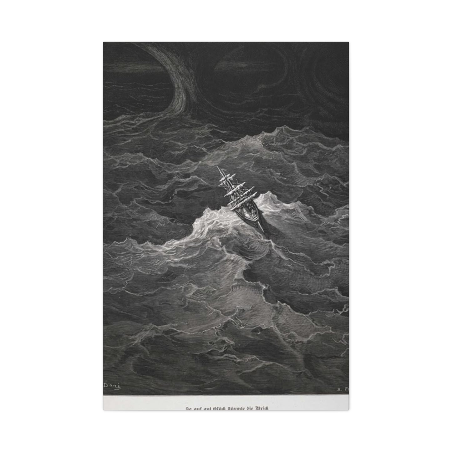 Sailing Ship In Dark Drawing Wall Art & Canvas Prints