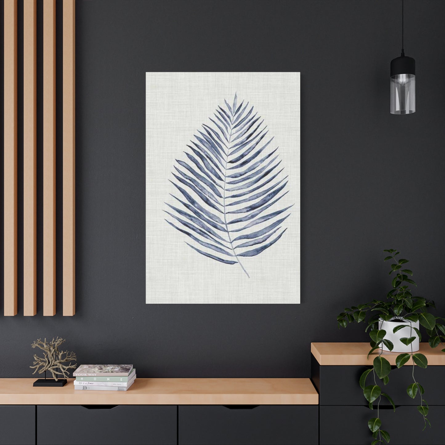 Blue Leaf Entryway Wall Art & Canvas Prints