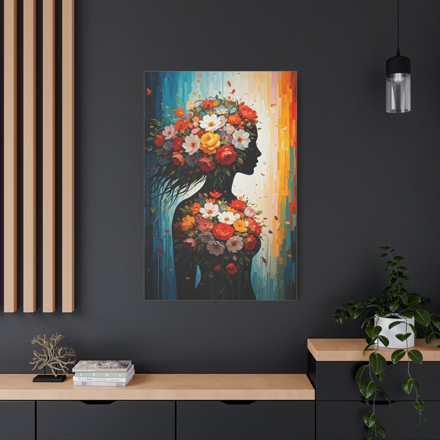 Floral Muse Silhouette Wall Art & Canvas Print