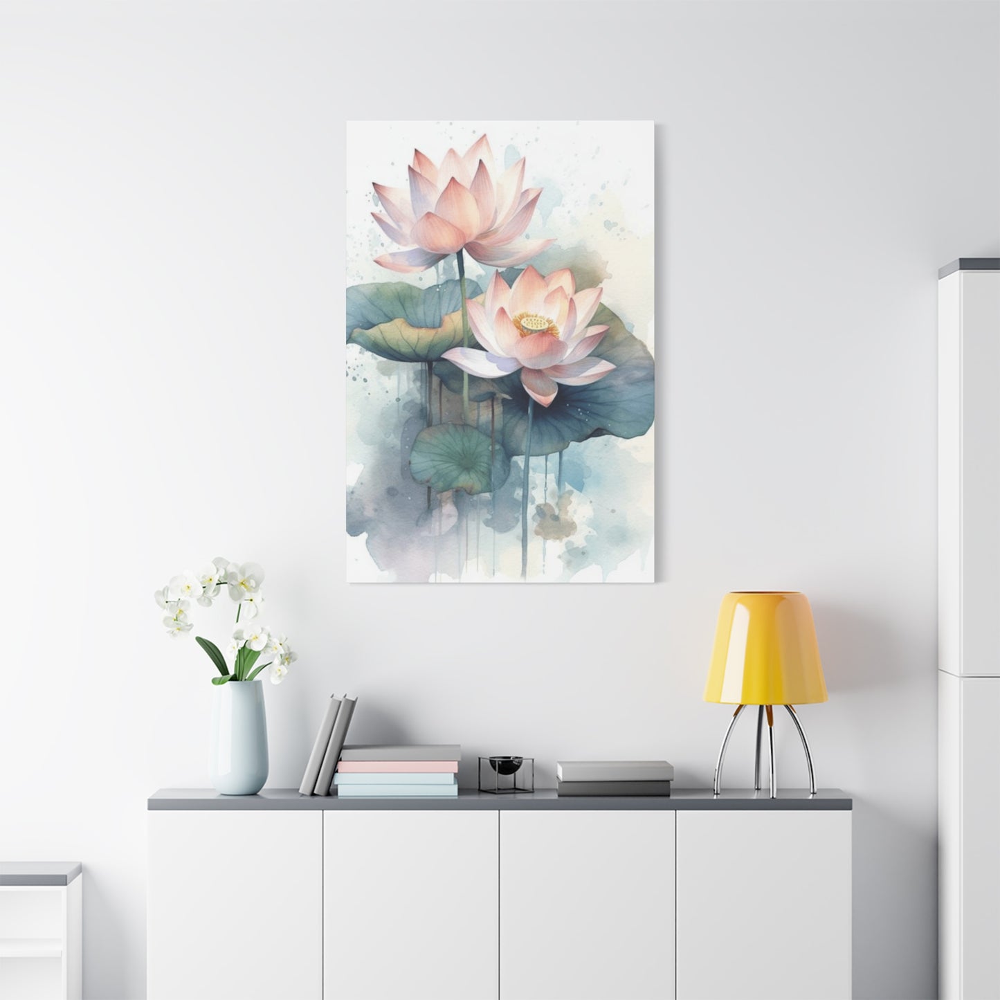 White Lotus Painting Wall Art & Canvas Prints