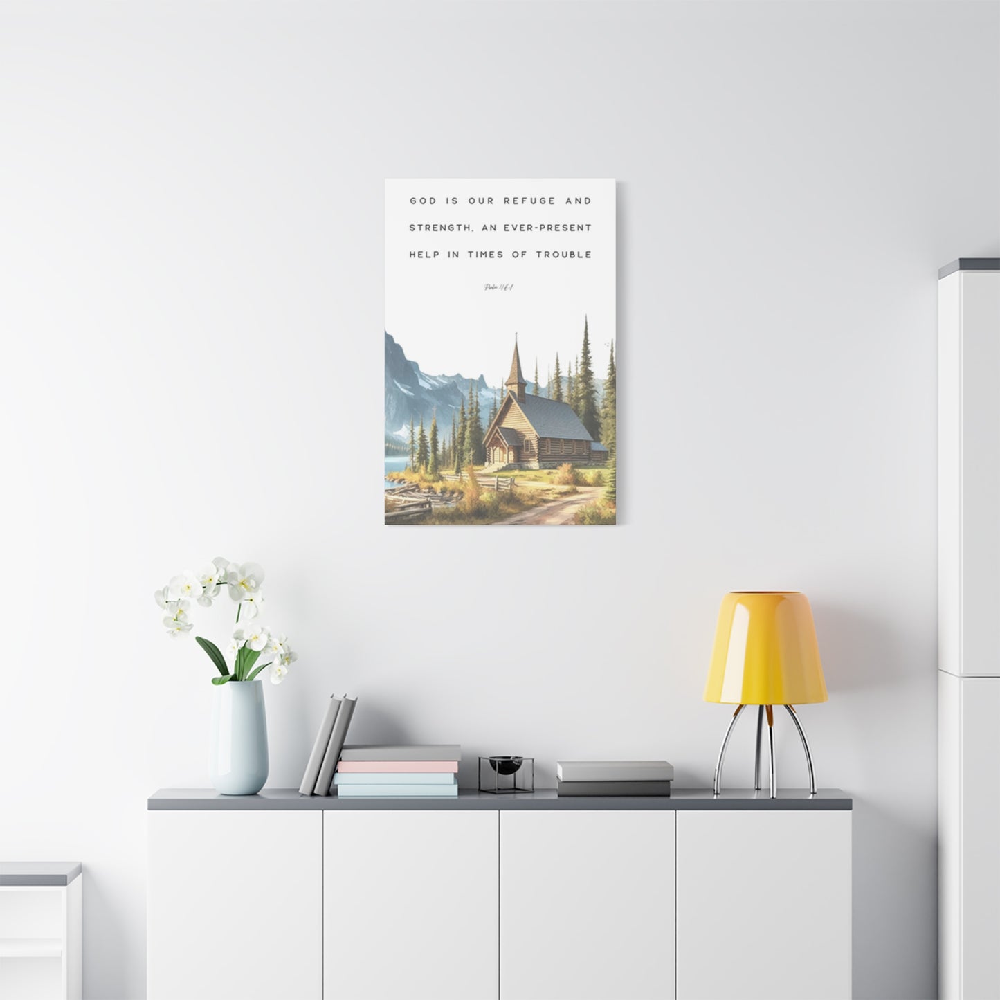 Mountain Home And Scripture Wall Art & Canvas Prints